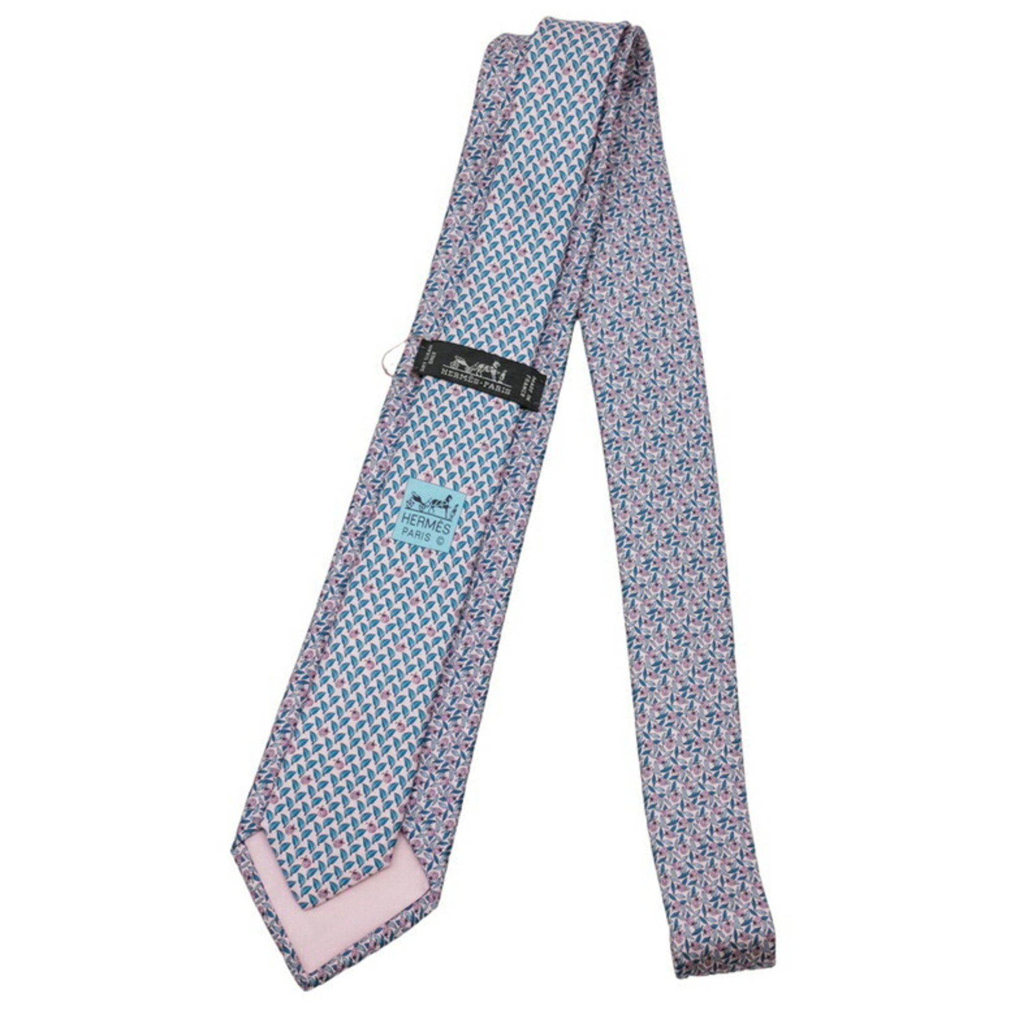 Hermes HERMES Ladybug Necktie Pink Blue White 100% Silk Size ONE SIZE - 4 Thumbnail
