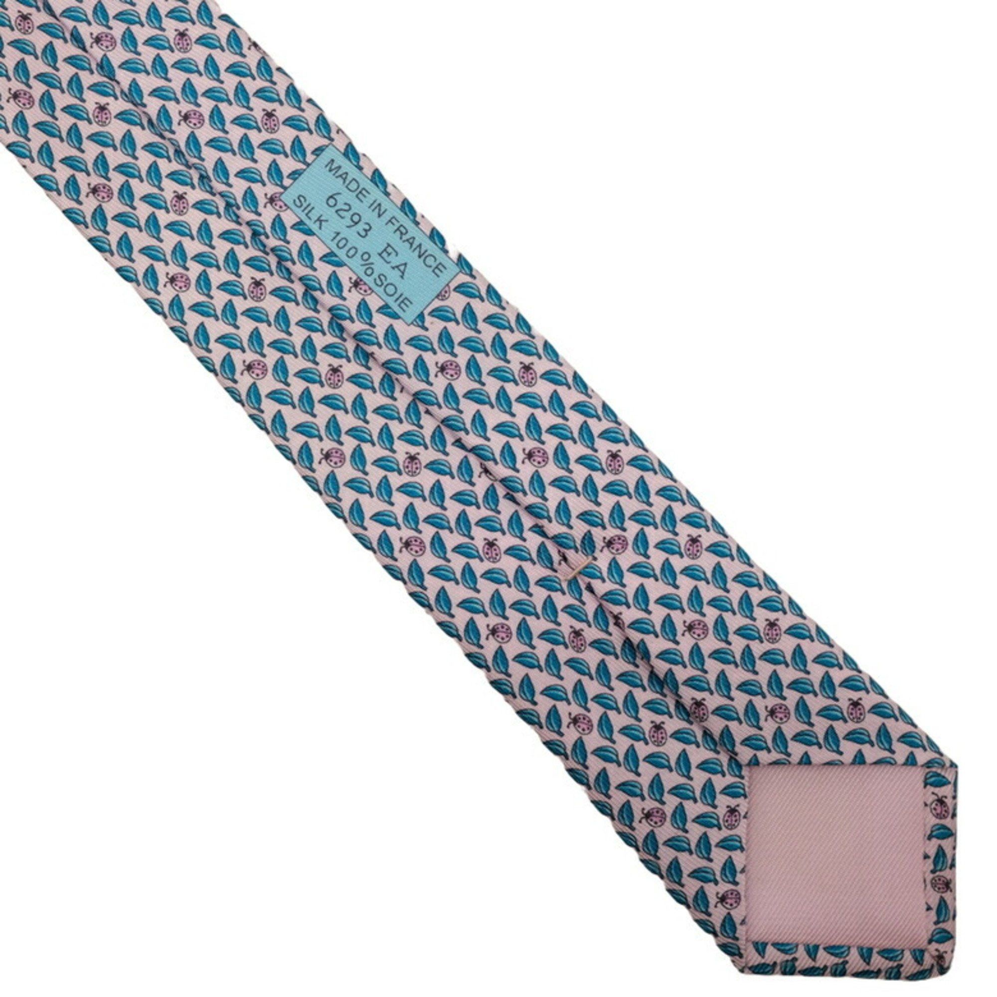 Hermes HERMES Ladybug Necktie Pink Blue White 100% Silk Size ONE SIZE - 6 Thumbnail