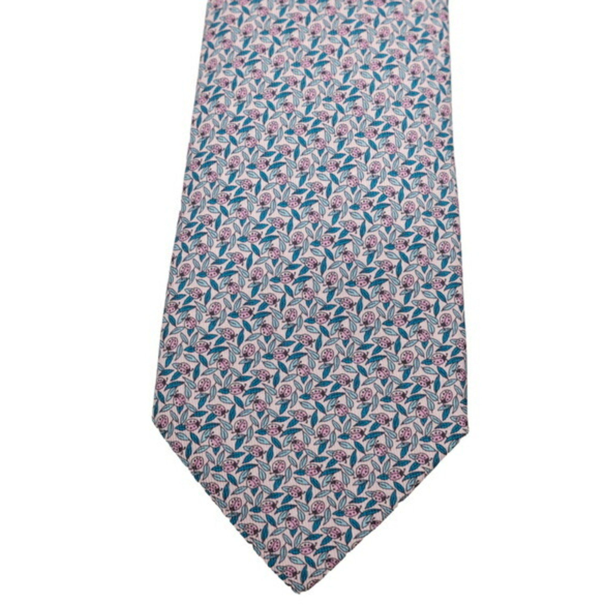 Hermes HERMES Ladybug Necktie Pink Blue White 100% Silk Size ONE SIZE - 3 Thumbnail