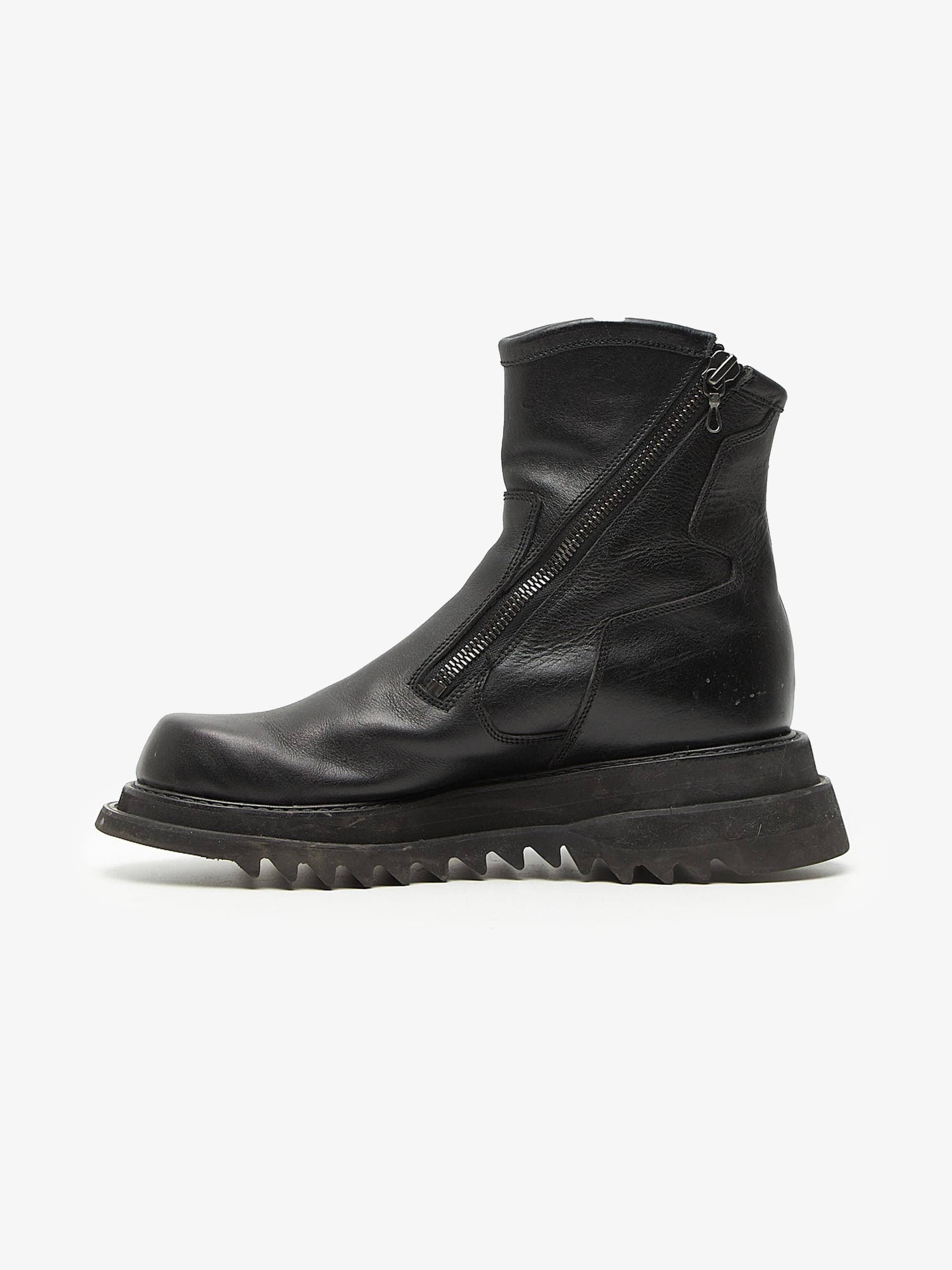 Julius Black Pockets Detailed Leather High Top Boots Size US 12.5 / EU 45-46 - 3 Thumbnail