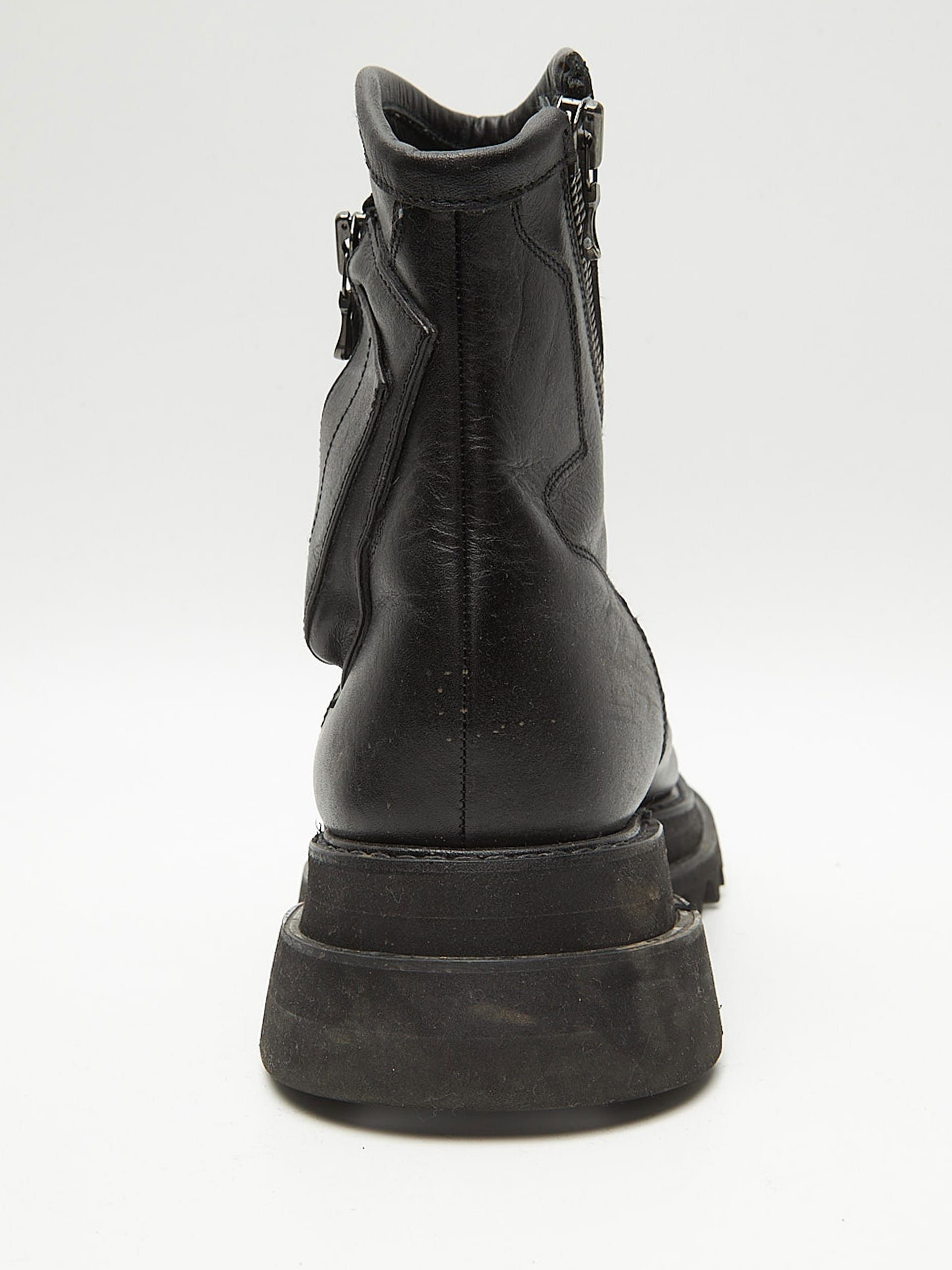 Julius Black Pockets Detailed Leather High Top Boots Size US 12.5 / EU 45-46 - 6 Thumbnail