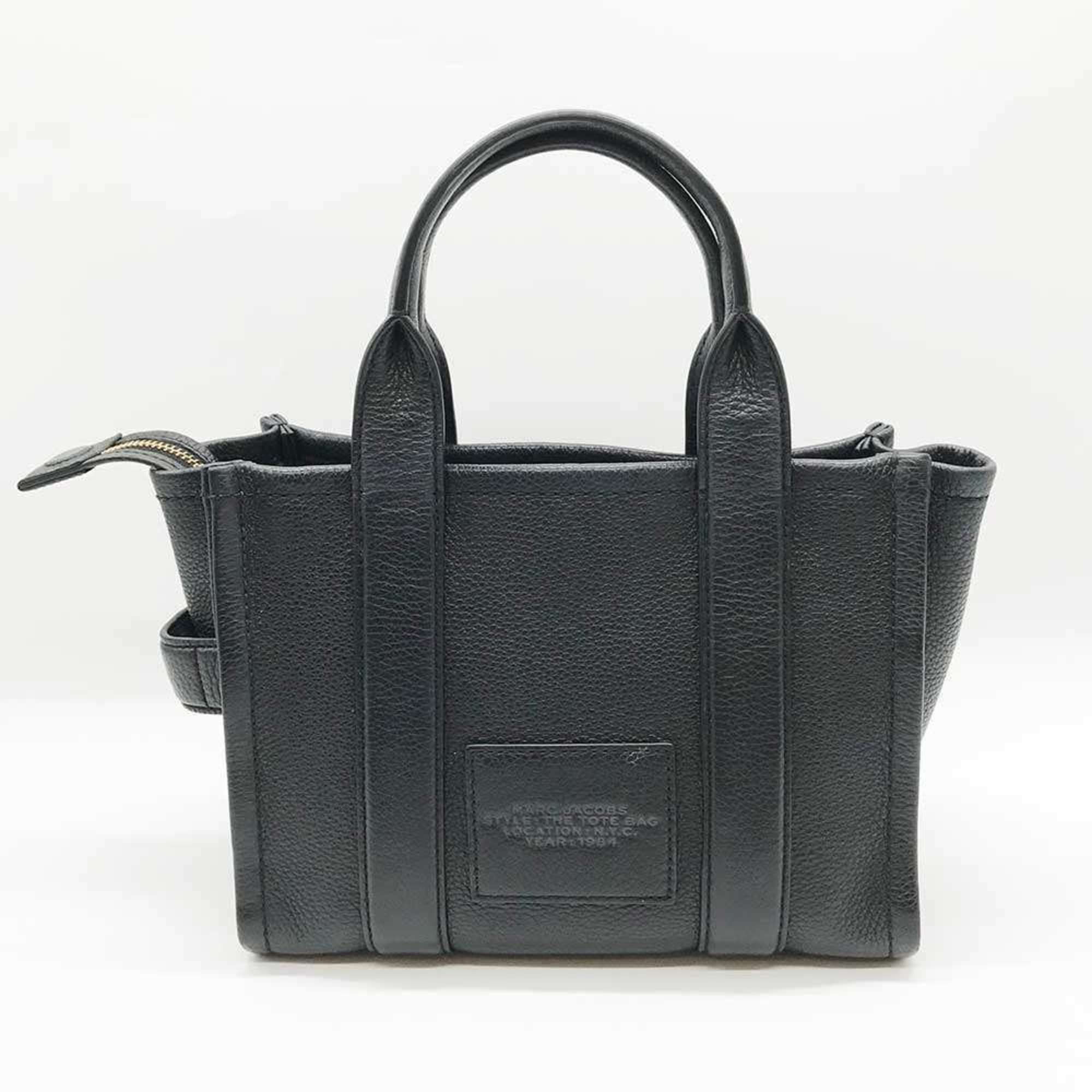 Marc Jacobs MARC JACOBS THE TOTE LEATHER BLACK Size ONE SIZE - 2 Thumbnail