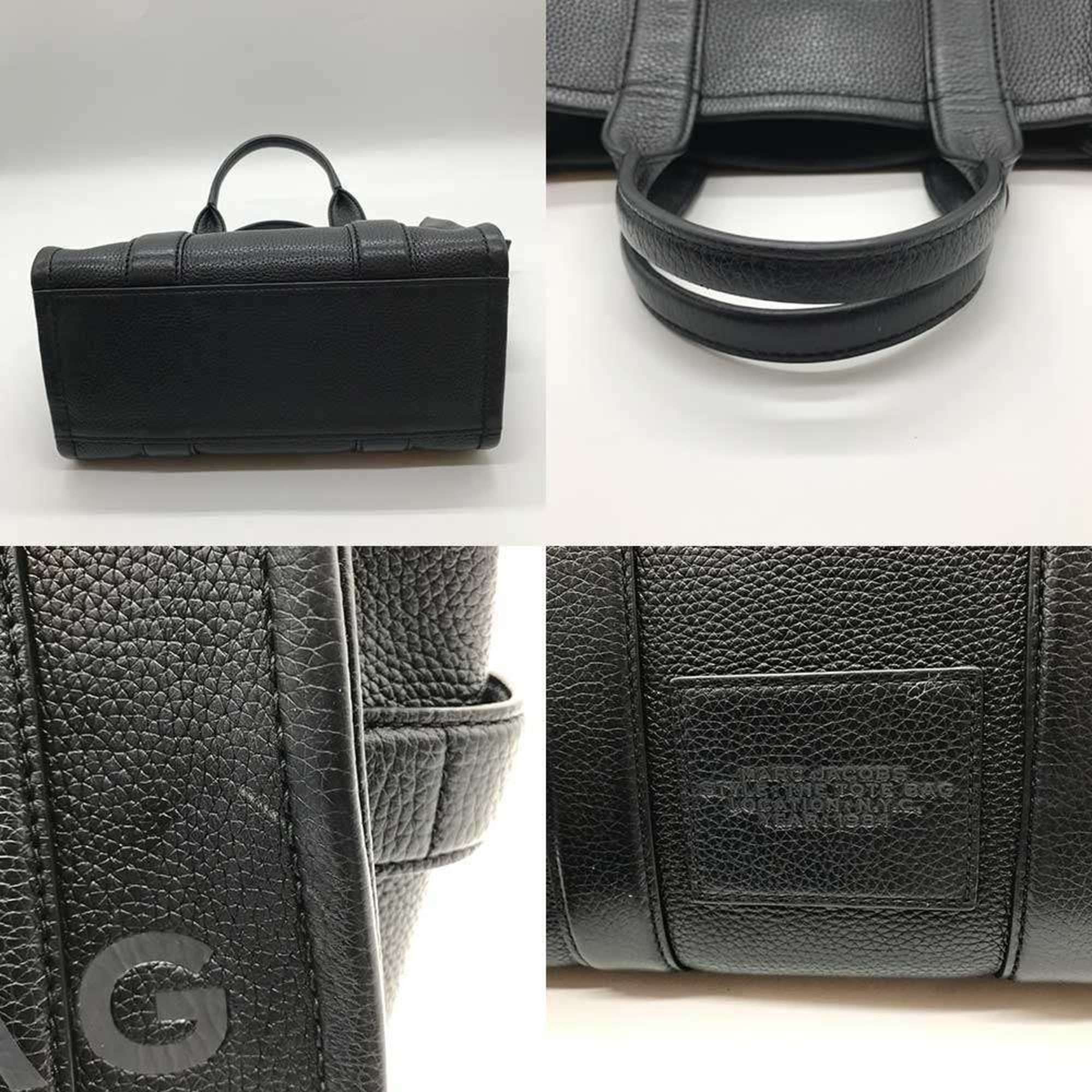 Marc Jacobs MARC JACOBS THE TOTE LEATHER BLACK Size ONE SIZE - 4 Thumbnail