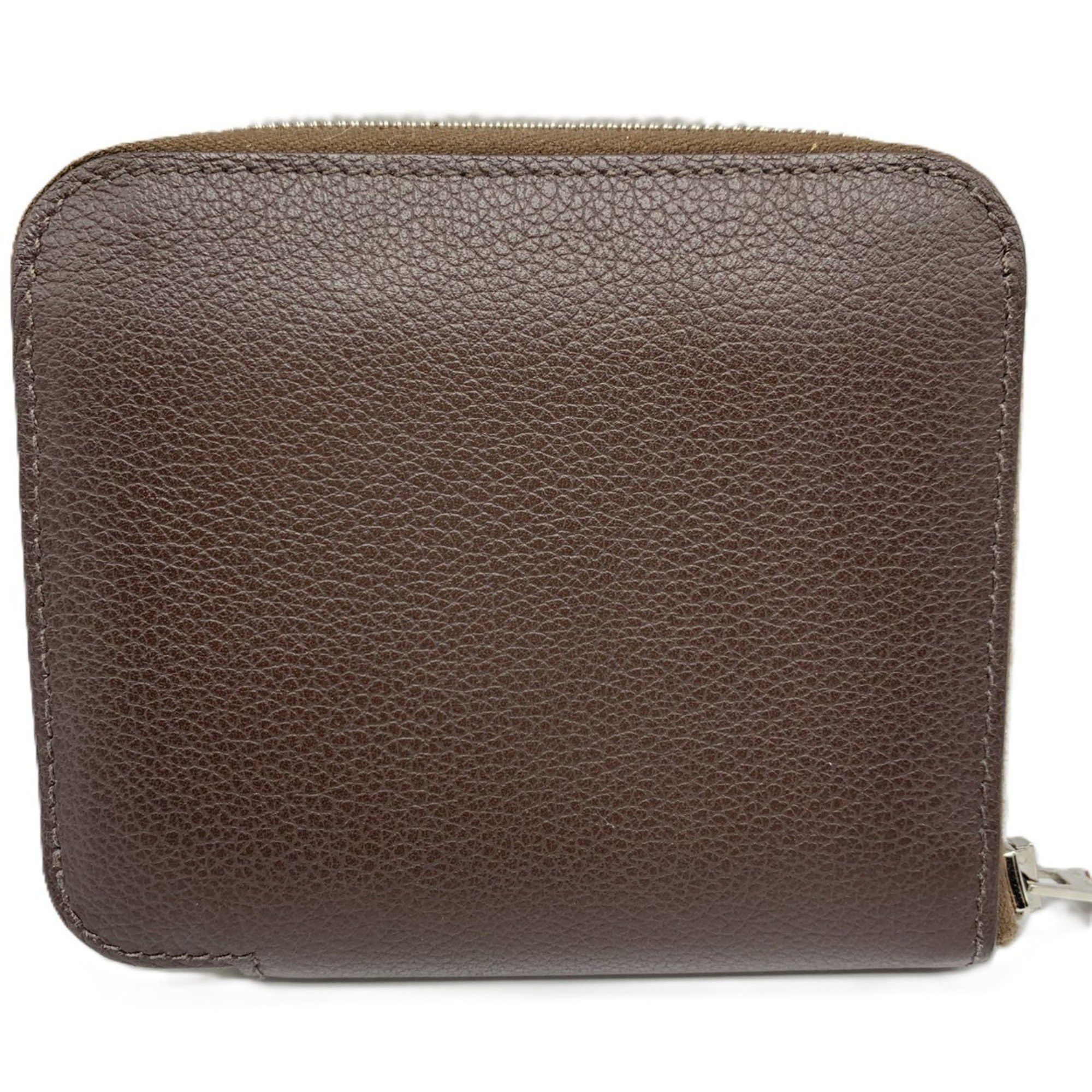 Hermes Hermes Azap Silkin Compact Bi-fold Wallet Evercolor Leather Brown Size ONE SIZE - 2 Thumbnail