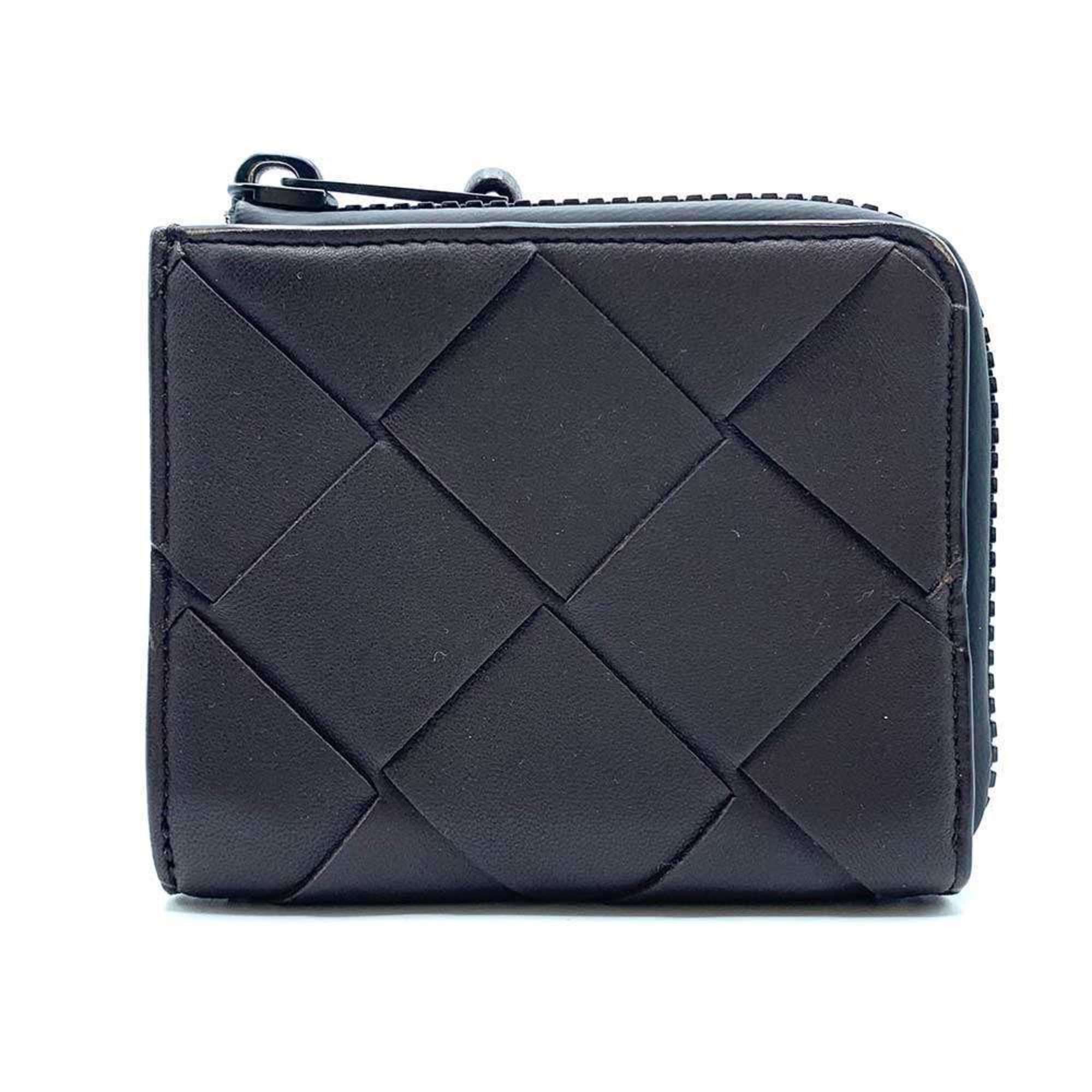 Bottega Veneta Maxi Intrecciato Wallet/Coin Case L-Shaped Black 639328 Men's BOTTEGA VENETA