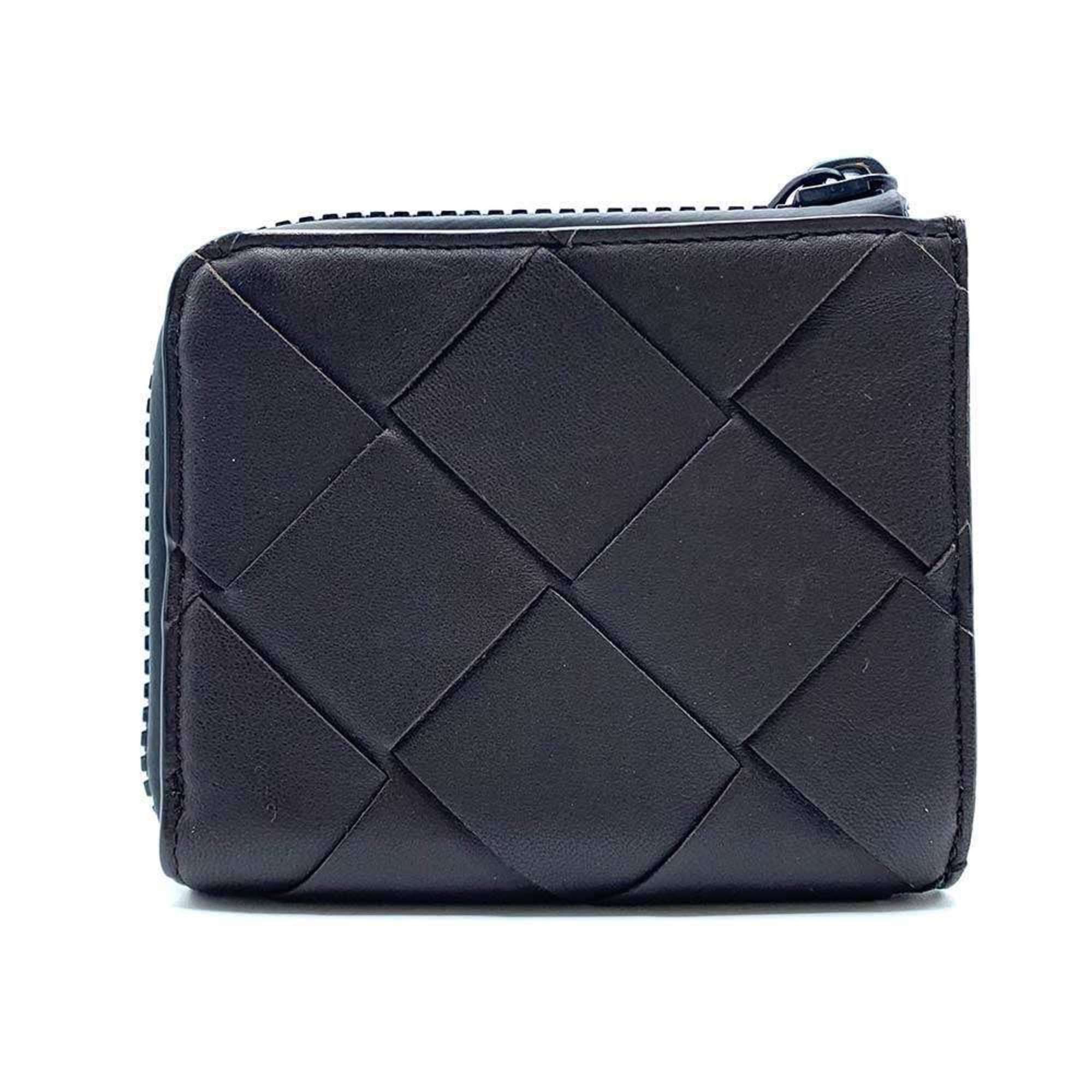 Bottega Veneta Maxi Intrecciato Wallet/Coin Case L-Shaped Black 639328 Men's BOTTEGA VENETA