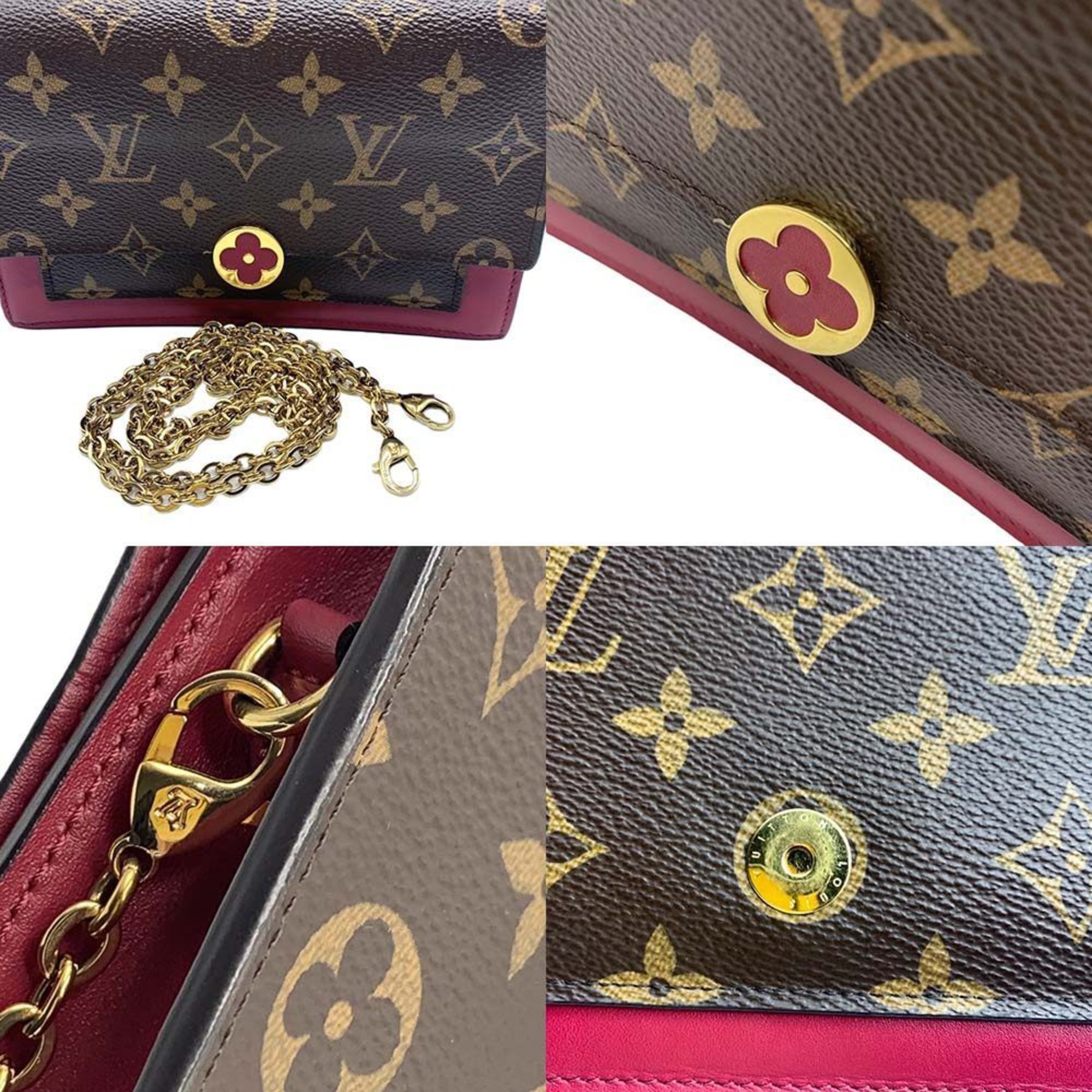 Louis Vuitton Louis Vuitton Chain Wallet Portefeuille Flor Shoulder Monogram Fuchsia Pochette Clutch Flower M69578 LOUIS VUITTON Size ONE SIZE - 7 Thumbnail