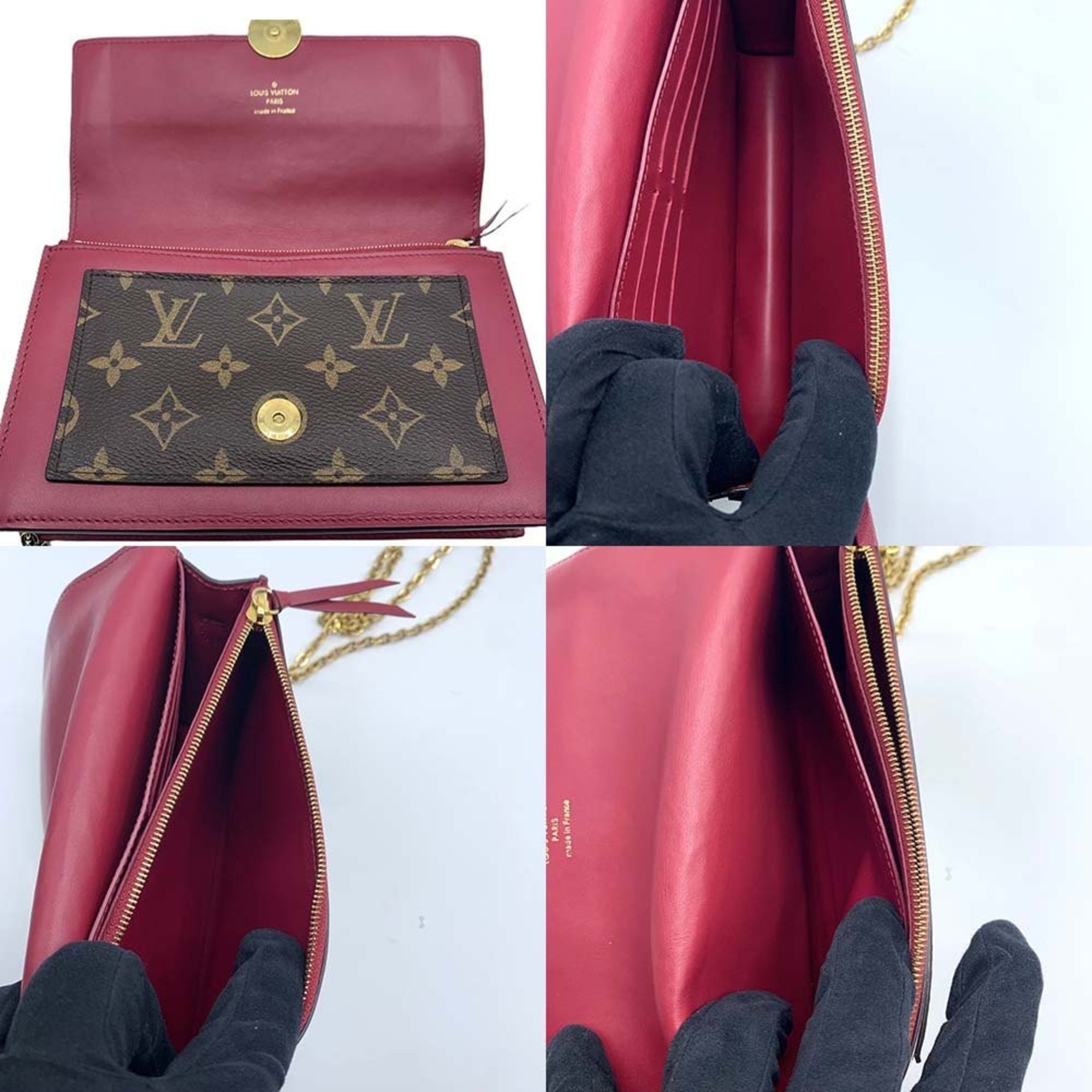 Louis Vuitton Louis Vuitton Chain Wallet Portefeuille Flor Shoulder Monogram Fuchsia Pochette Clutch Flower M69578 LOUIS VUITTON Size ONE SIZE - 5 Thumbnail