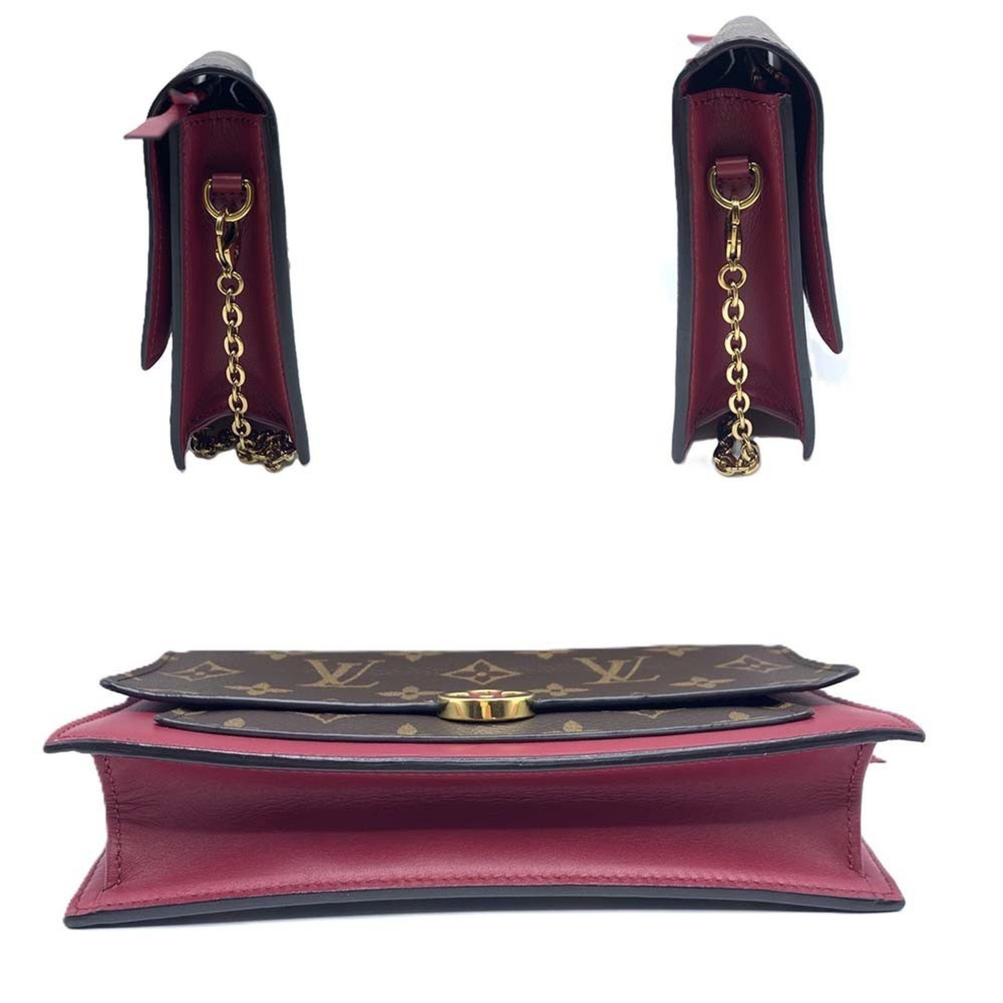 Louis Vuitton Louis Vuitton Chain Wallet Portefeuille Flor Shoulder Monogram Fuchsia Pochette Clutch Flower M69578 LOUIS VUITTON Size ONE SIZE - 3 Thumbnail