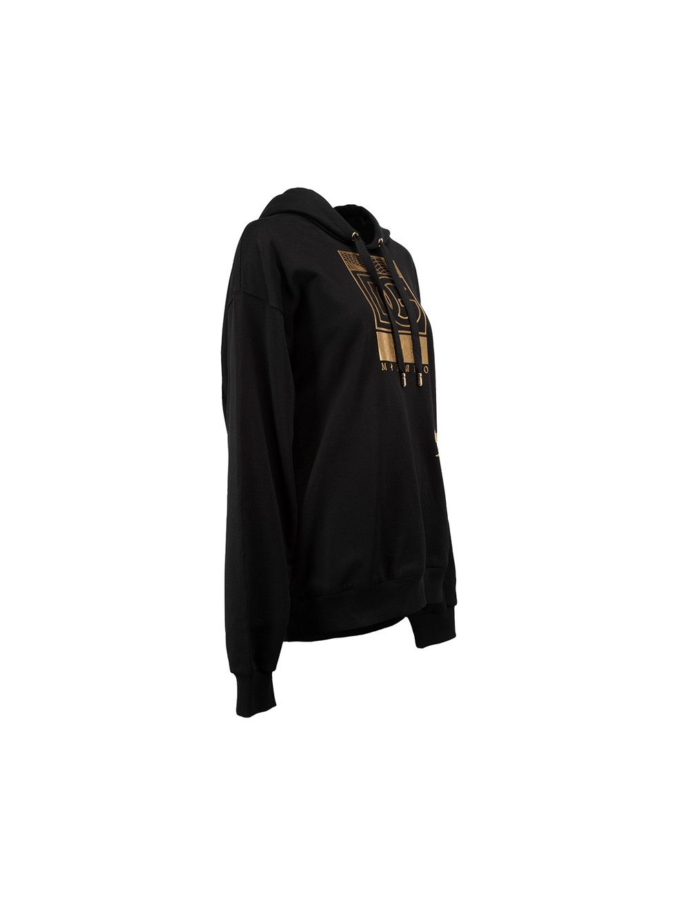 Dolce & Gabbana Black Cotton Gold Realtà Parallela Print Hoodie Size L / US 10 / IT 46 - 2 Thumbnail