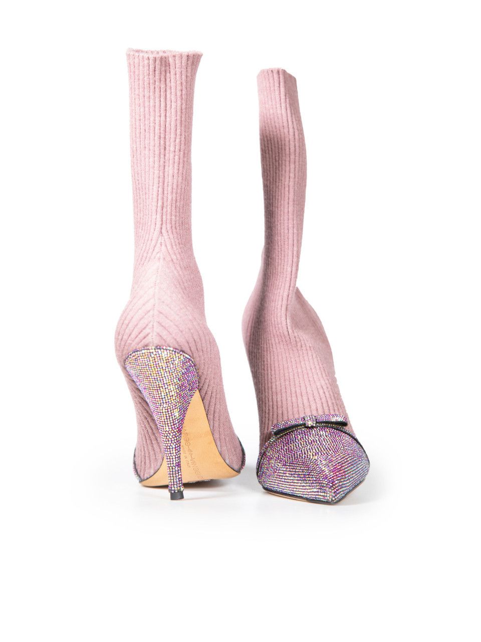 Other Purple Knit Crystal Sock Boots Size US 7.5 / IT 37.5 - 3 Thumbnail