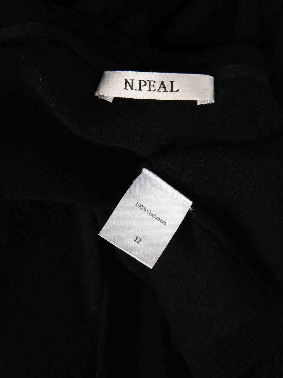 N.Peal Black V-Neck Cashmere Knit Top Size M / US 6-8 / IT 42-44 - 4 Thumbnail