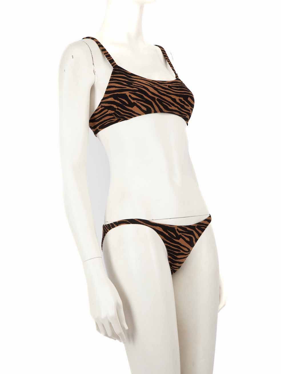 Lisa Marie Fernandez Brown Tiger Print Bikini Size M / US 6-8 / IT 42-44 - 2 Thumbnail