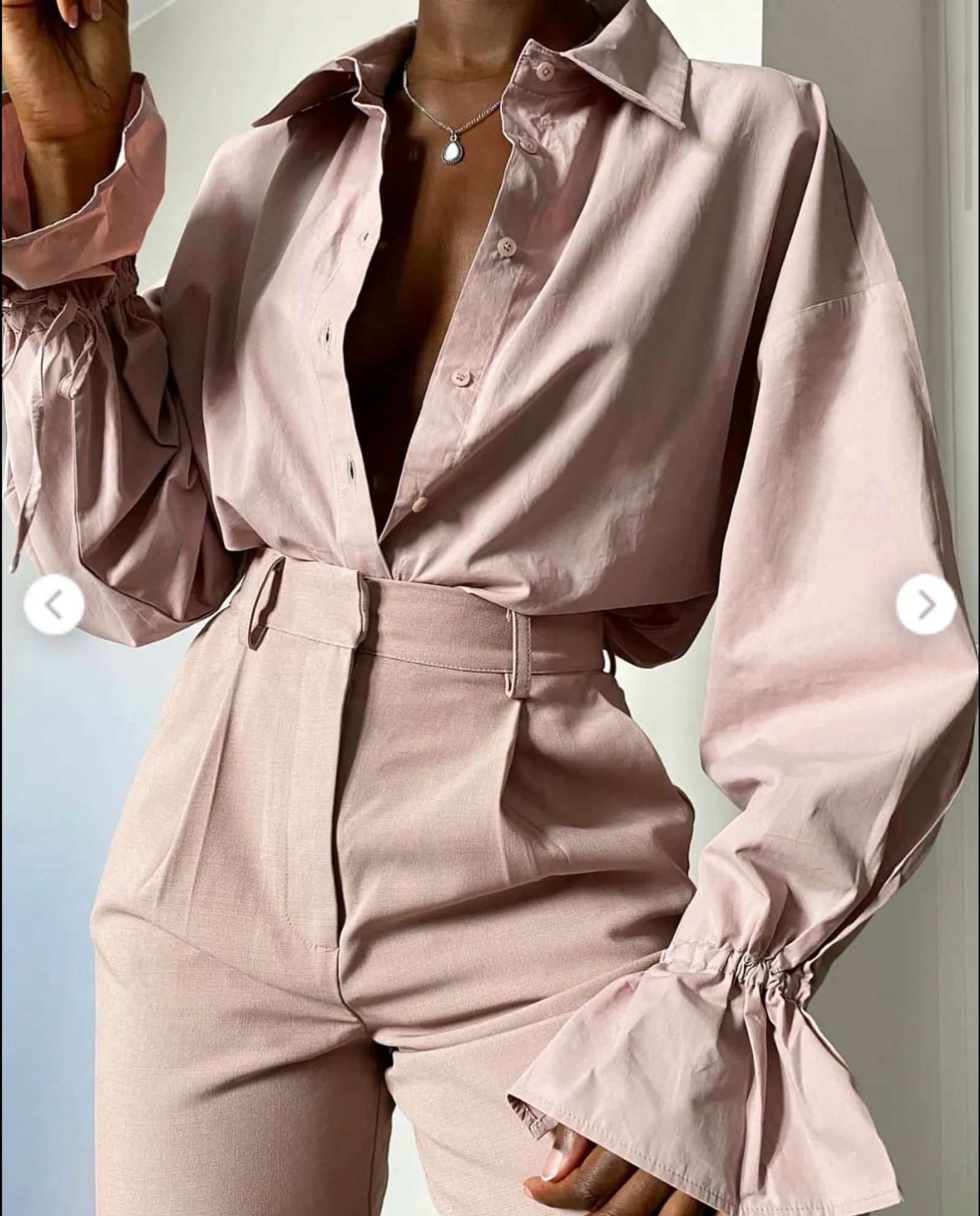 Chloe Chloé B x NA-KD Wide Sleeve Shirt Blouse Size XS / US 0-2 / IT 36-38 - 5 Thumbnail