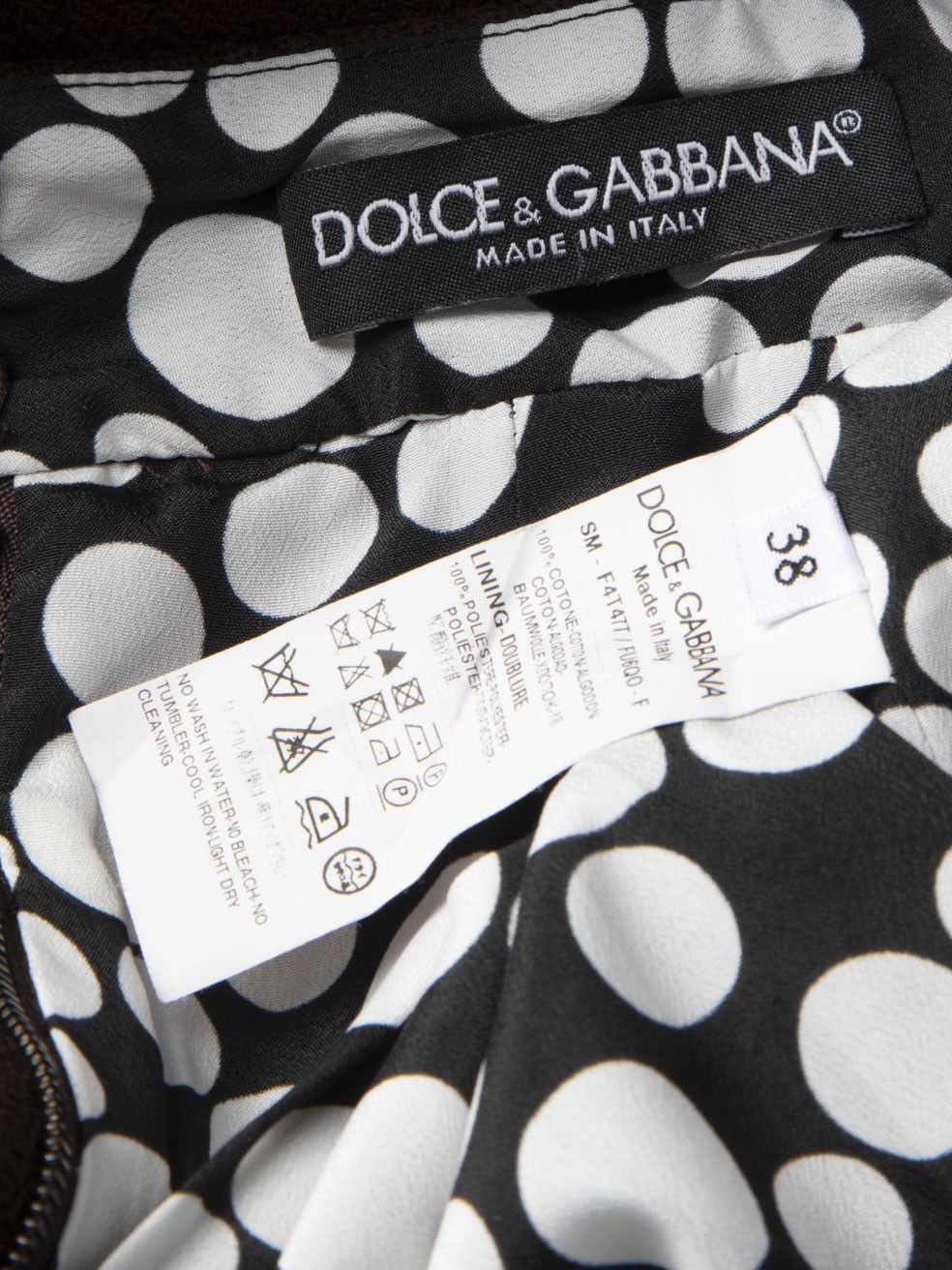Dolce & Gabbana Brown Mini A Line Skirt Size 26" / US 2 / IT 38 - 5 Thumbnail
