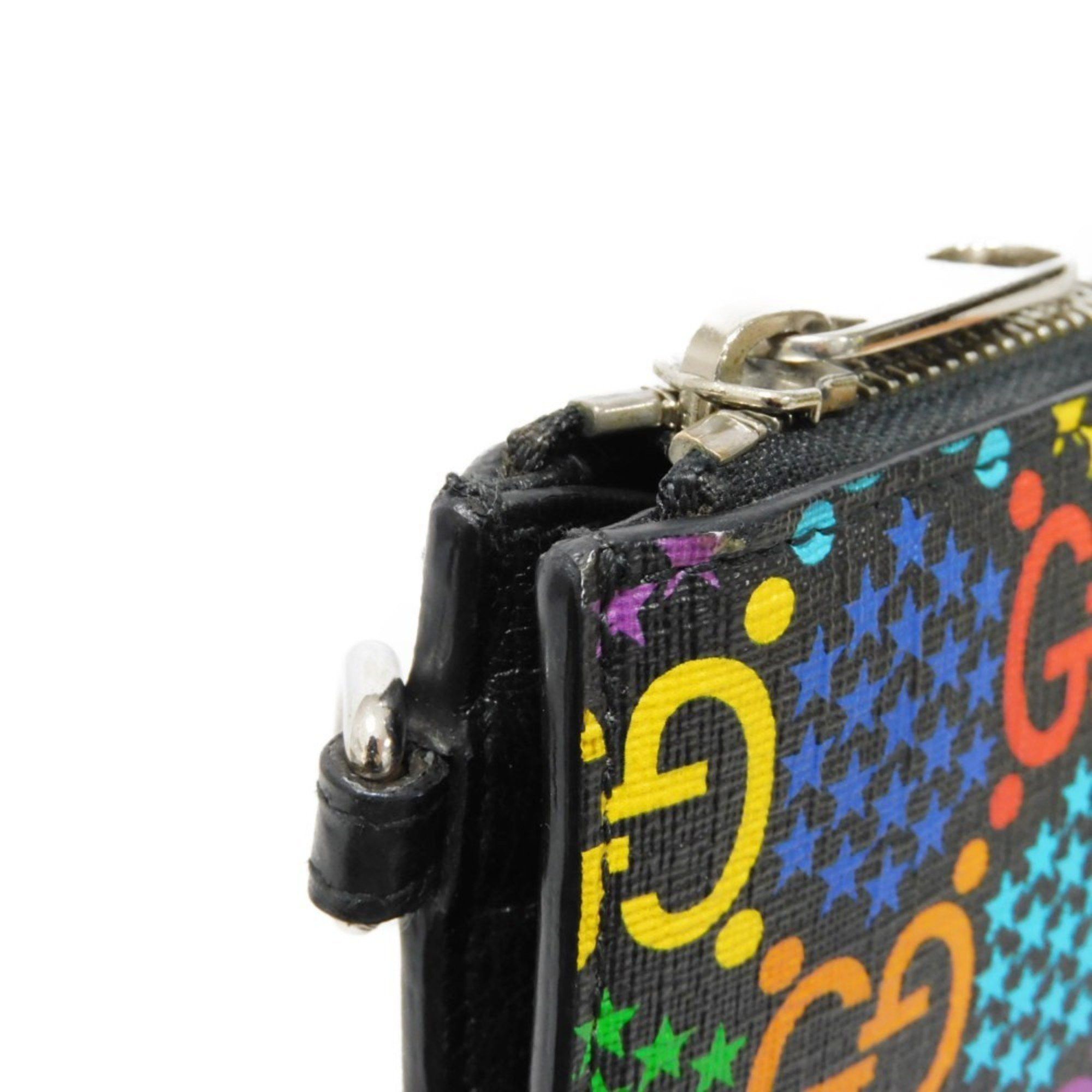 Gucci Gucci Clutch Bag GG Psychedelic Pouch Star Double G Black Handle Strap Second Multicolor 601087 H20BN 1058 Men's Size ONE SIZE - 15 Thumbnail