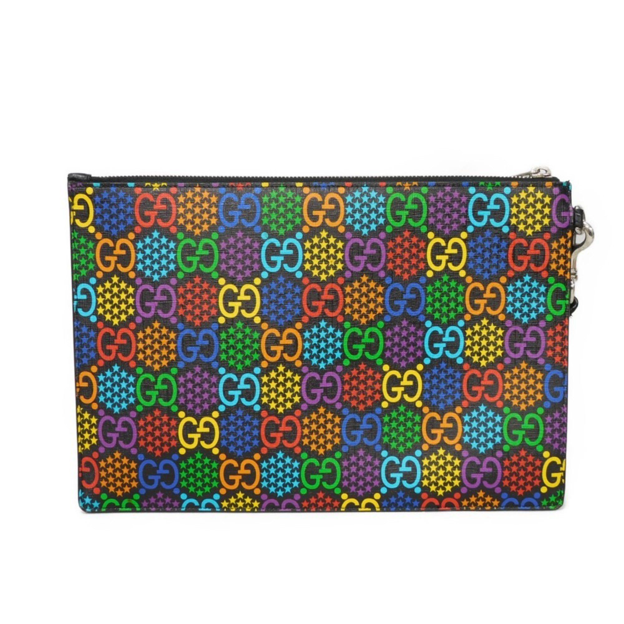 Gucci Gucci Clutch Bag GG Psychedelic Pouch Star Double G Black Handle Strap Second Multicolor 601087 H20BN 1058 Men's Size ONE SIZE - 3 Thumbnail
