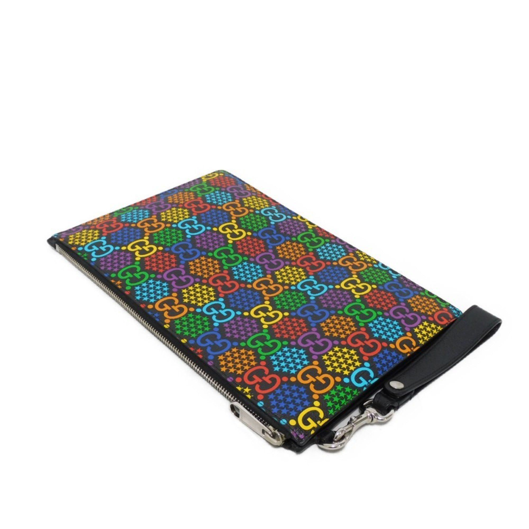 Gucci Gucci Clutch Bag GG Psychedelic Pouch Star Double G Black Handle Strap Second Multicolor 601087 H20BN 1058 Men's Size ONE SIZE - 4 Thumbnail