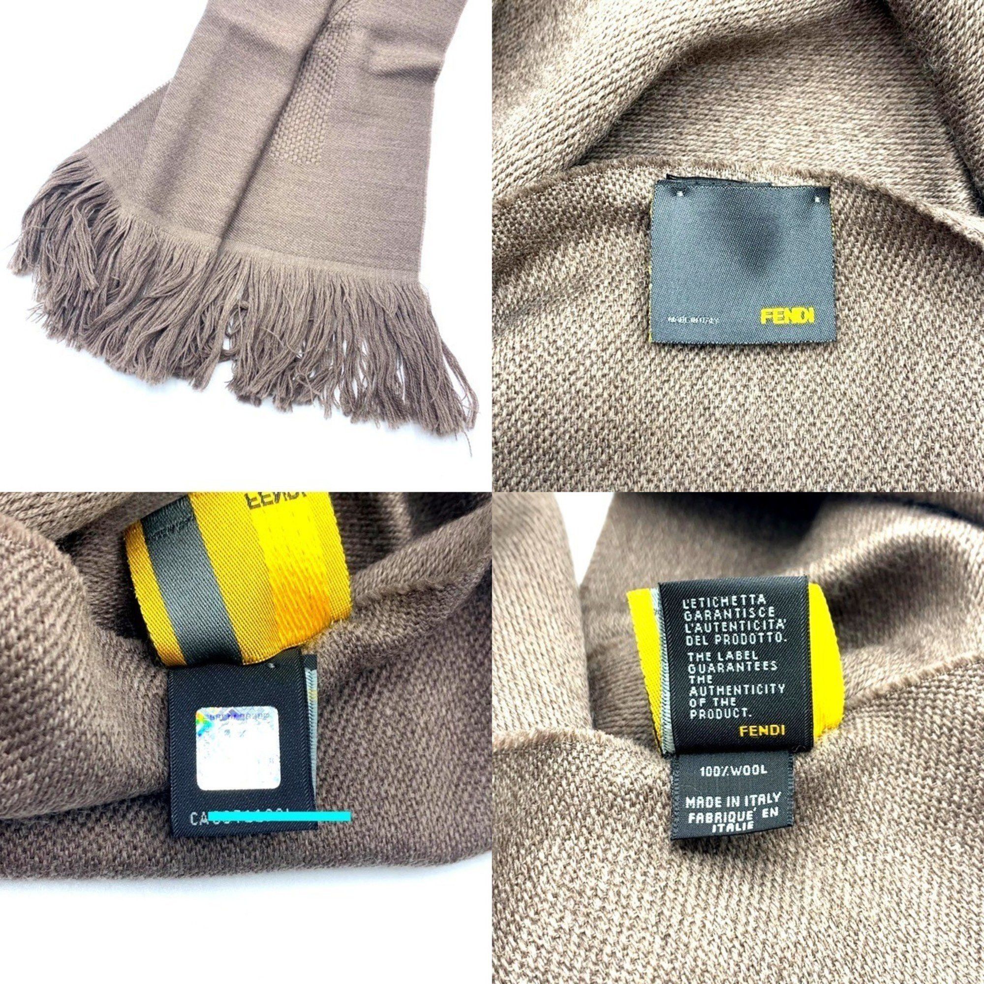 Fendi Fendi scarf, brown, wool women's, men's, FENDI Size ONE SIZE - 3 Thumbnail