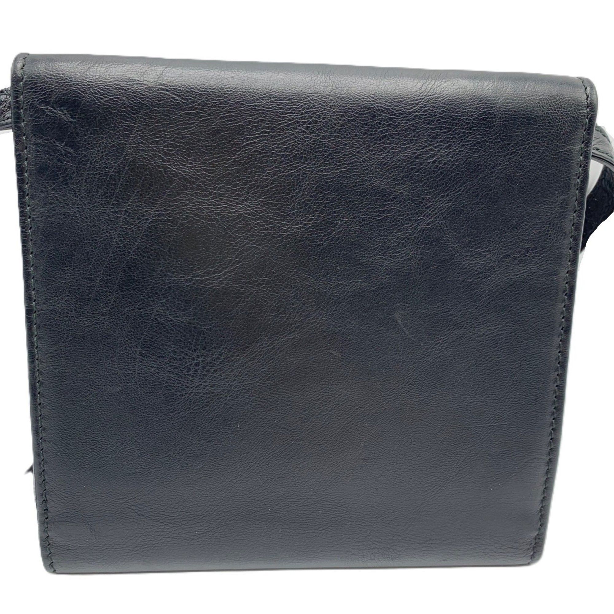 Balenciaga Balenciaga Shoulder Wallet Tri-fold Black Leather 580037 BALENCIAGA Size ONE SIZE - 2 Thumbnail