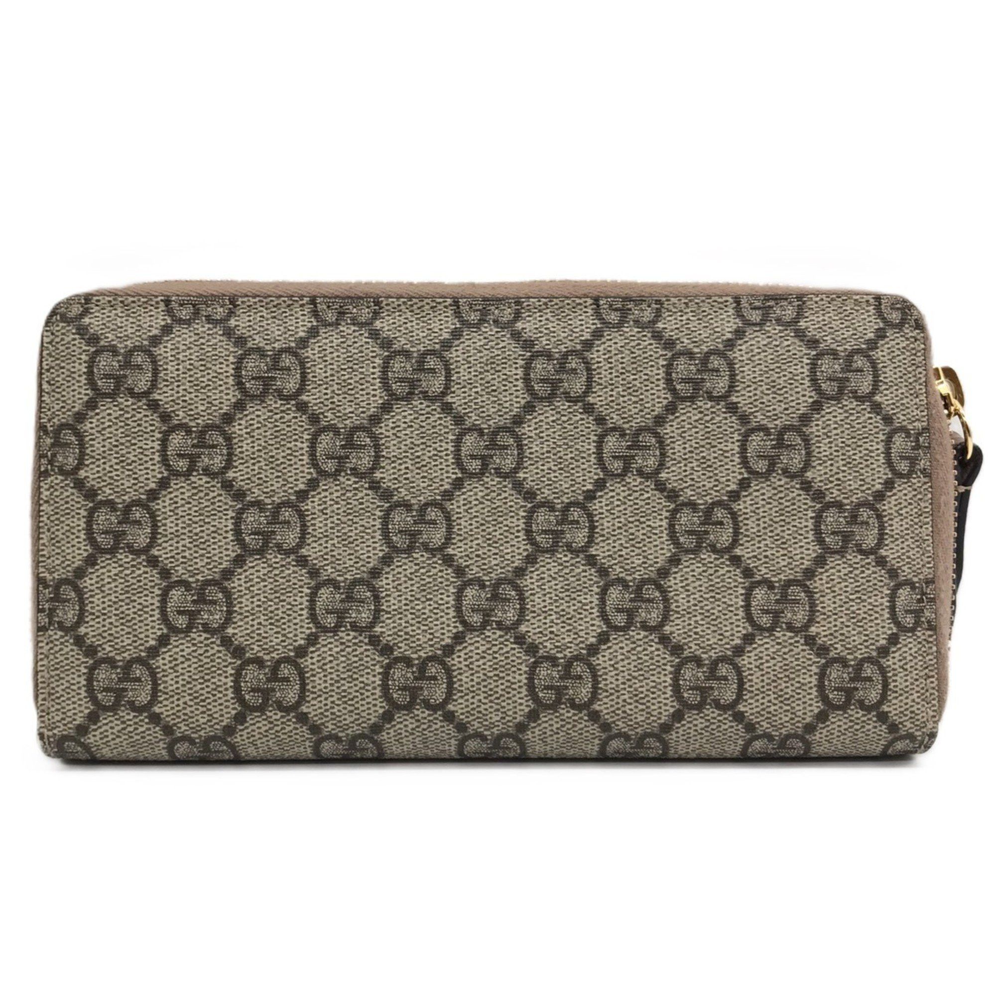 Gucci Gucci Double G Zip Around Wallet Long GG Supreme Beige Leather 456117 GUCCI Size ONE SIZE - 2 Thumbnail