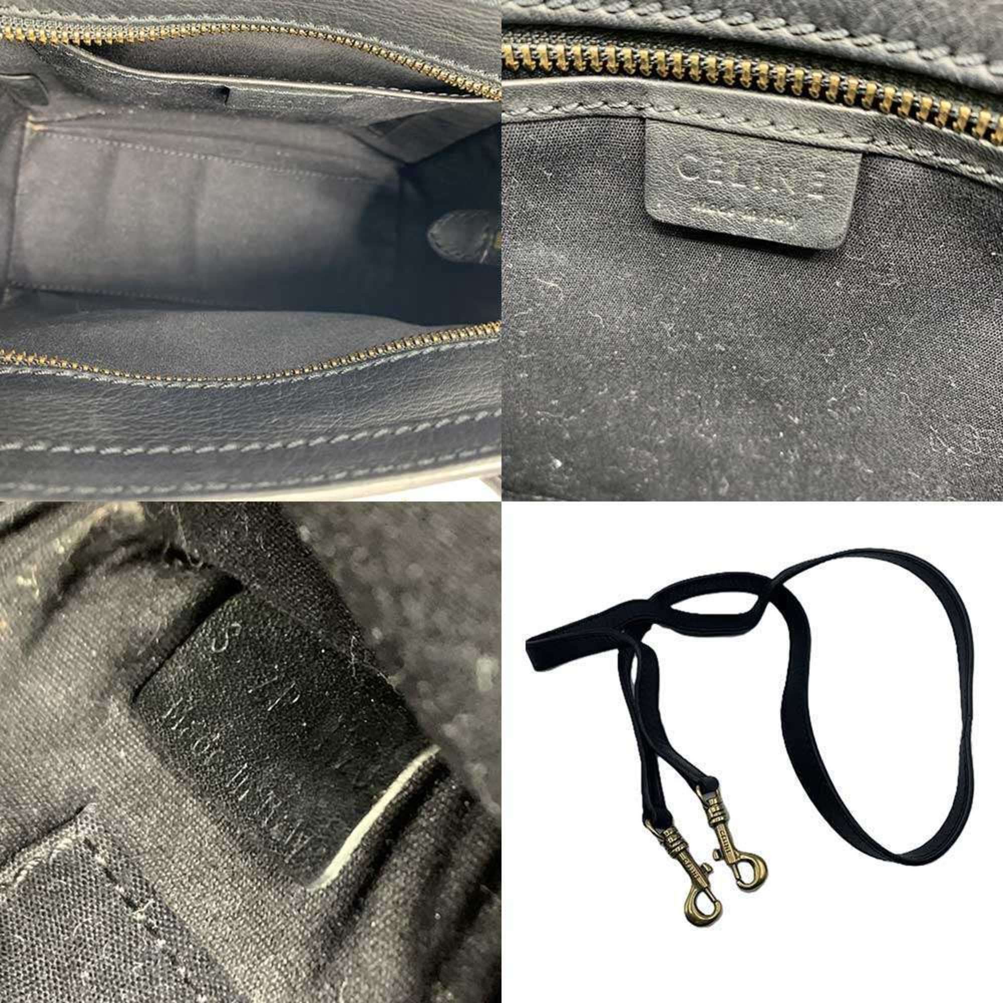 Celine Celine Luggage Nano Shopper Handbag Shoulder Bag 2way Black 168243 Women's CELINE Size ONE SIZE - 6 Thumbnail