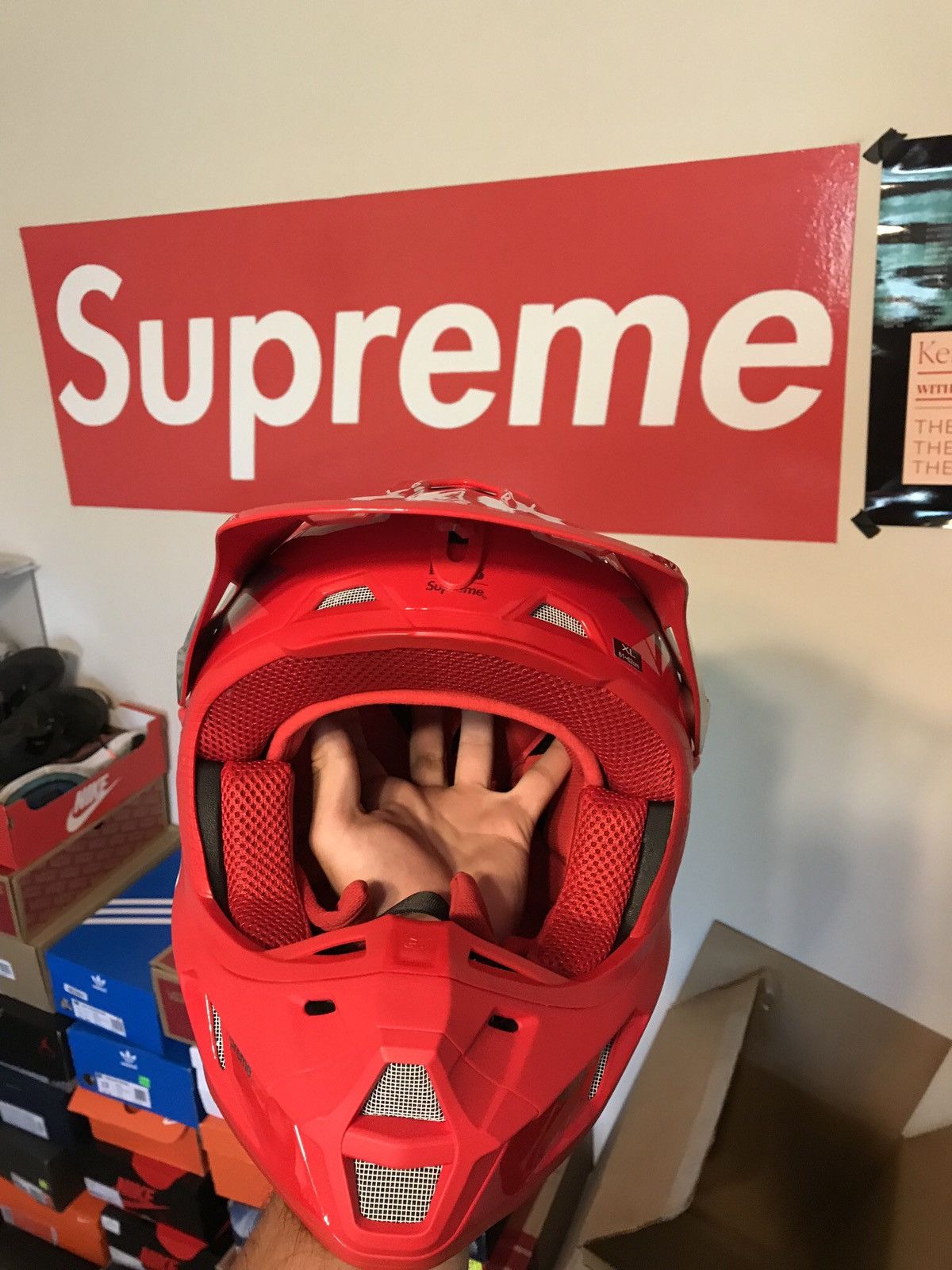 Fox Racing × Supreme Supreme X Fox Red Racing Helmet V2 Xl Size ONE SIZE - 3 Thumbnail