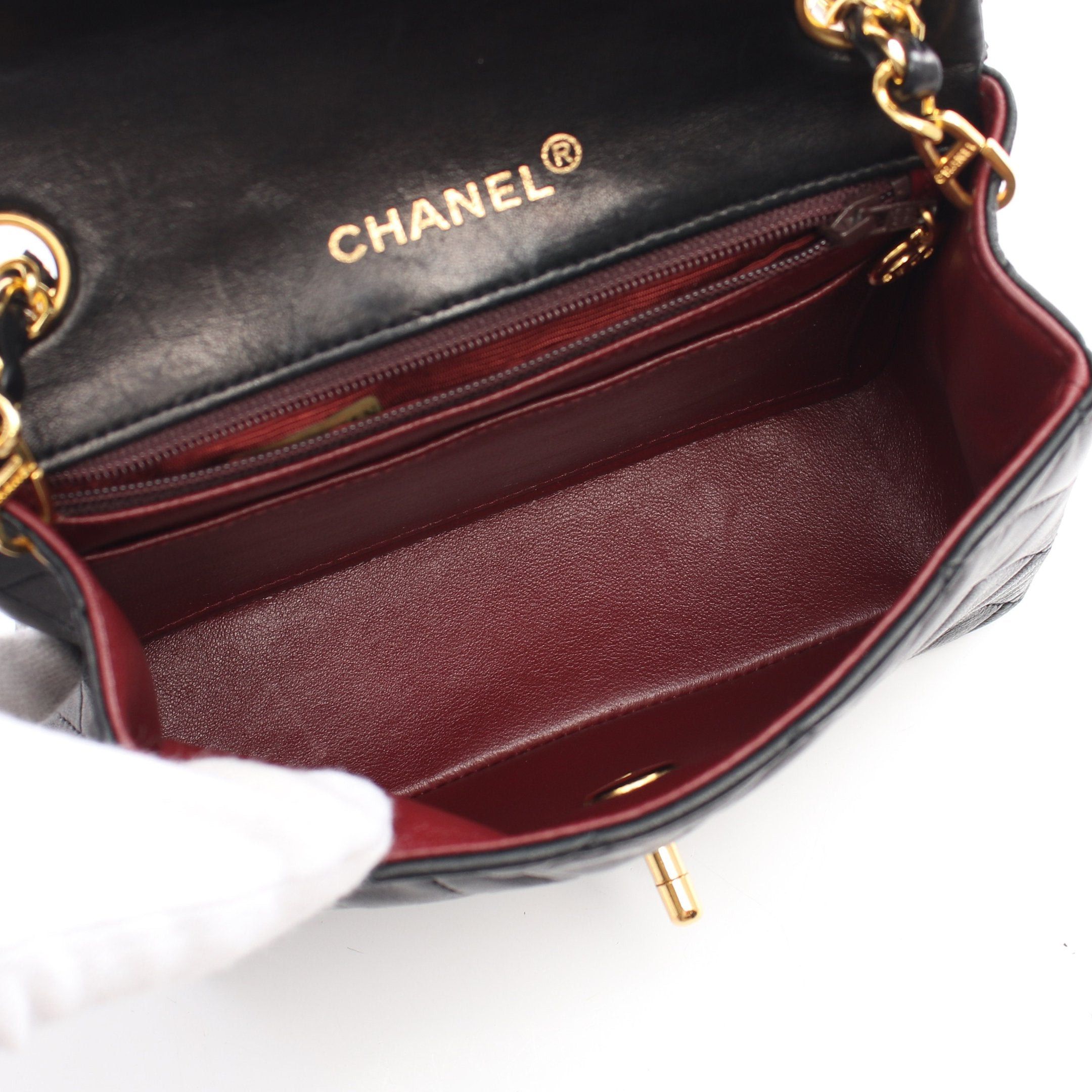 Chanel Chanel Matelasse Chain Shoulder Bag Lambskin Black Gold Hardware Size ONE SIZE - 3 Thumbnail