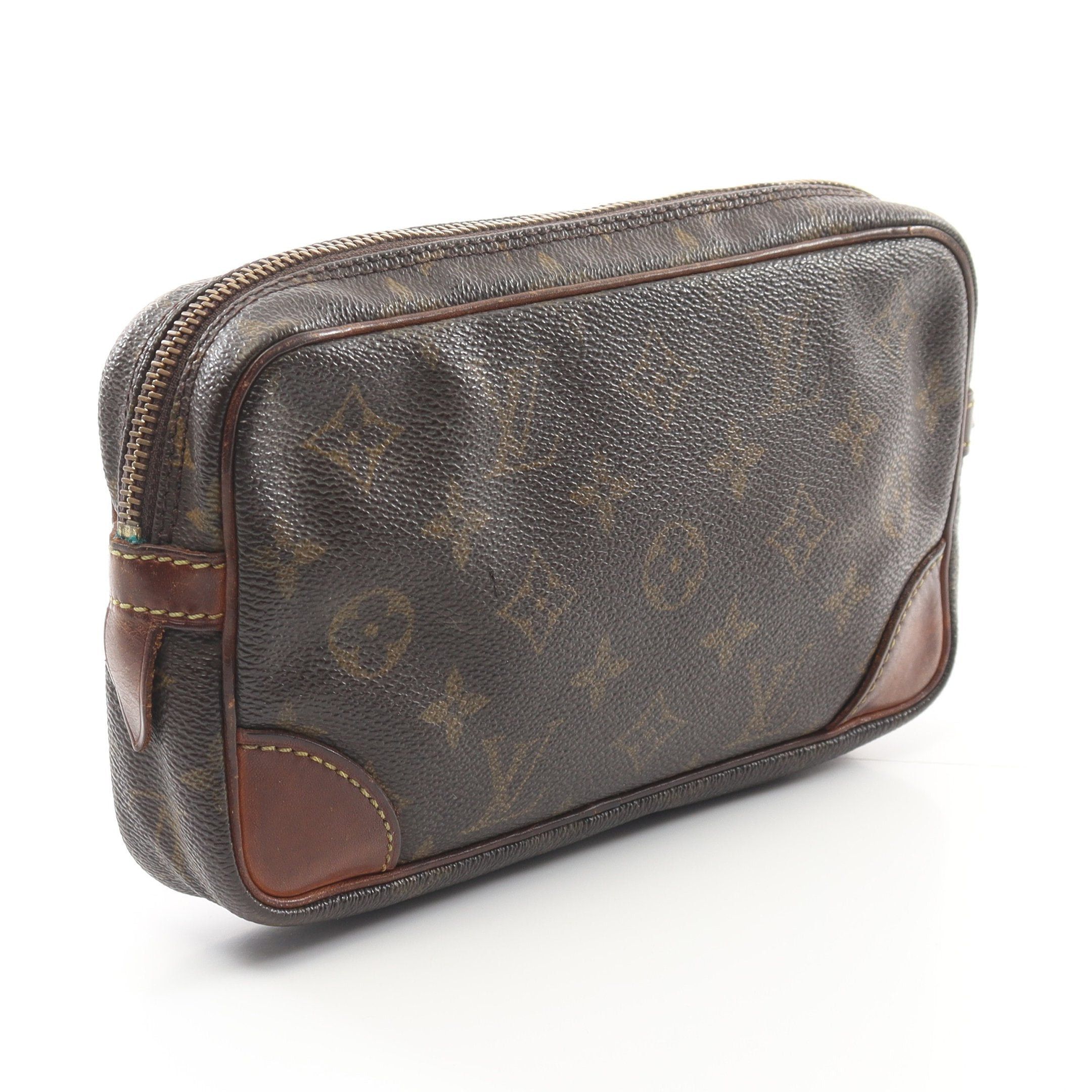 Louis Vuitton Louis Vuitton Marly Dragonne Pm Monogram Clutch Bag Second Leather Brown Size ONE SIZE - 2 Thumbnail