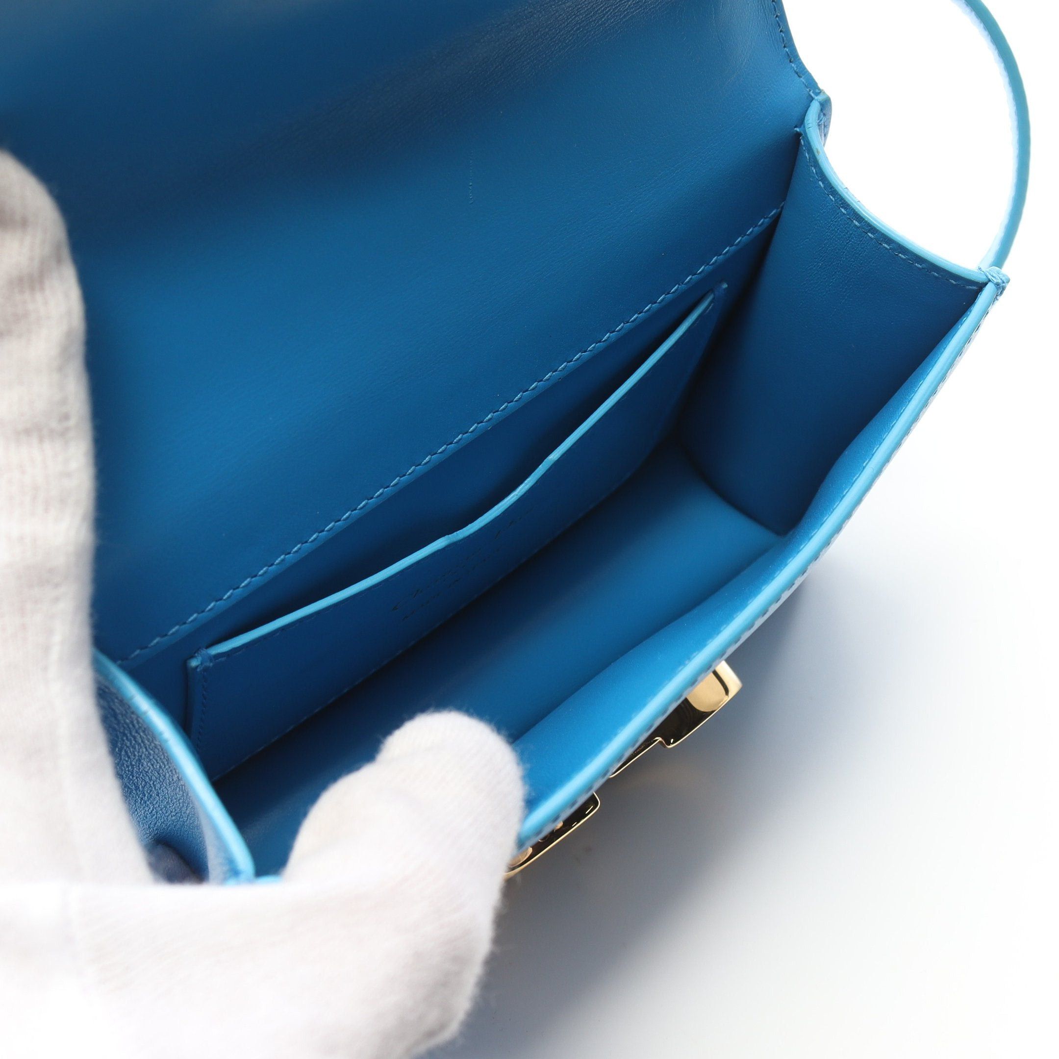 Dior Dior 30 Montaigne Micro Shoulder Bag Leather Blue Size ONE SIZE - 3 Thumbnail