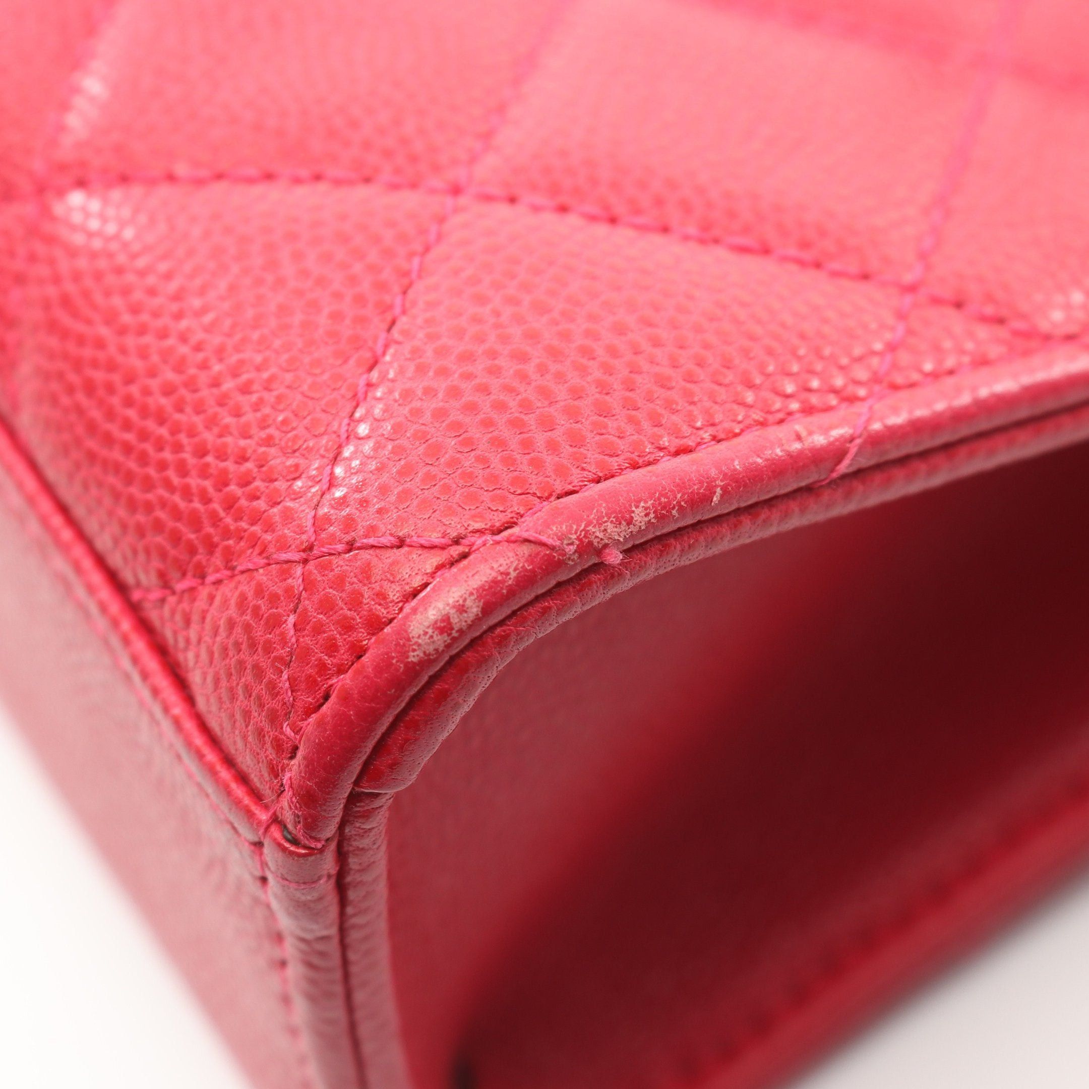 Chanel Chanel Matelasse Phone Pouch Chain Shoulder Bag Caviar Skin Pink Red Gold Hardware Size ONE SIZE - 8 Thumbnail