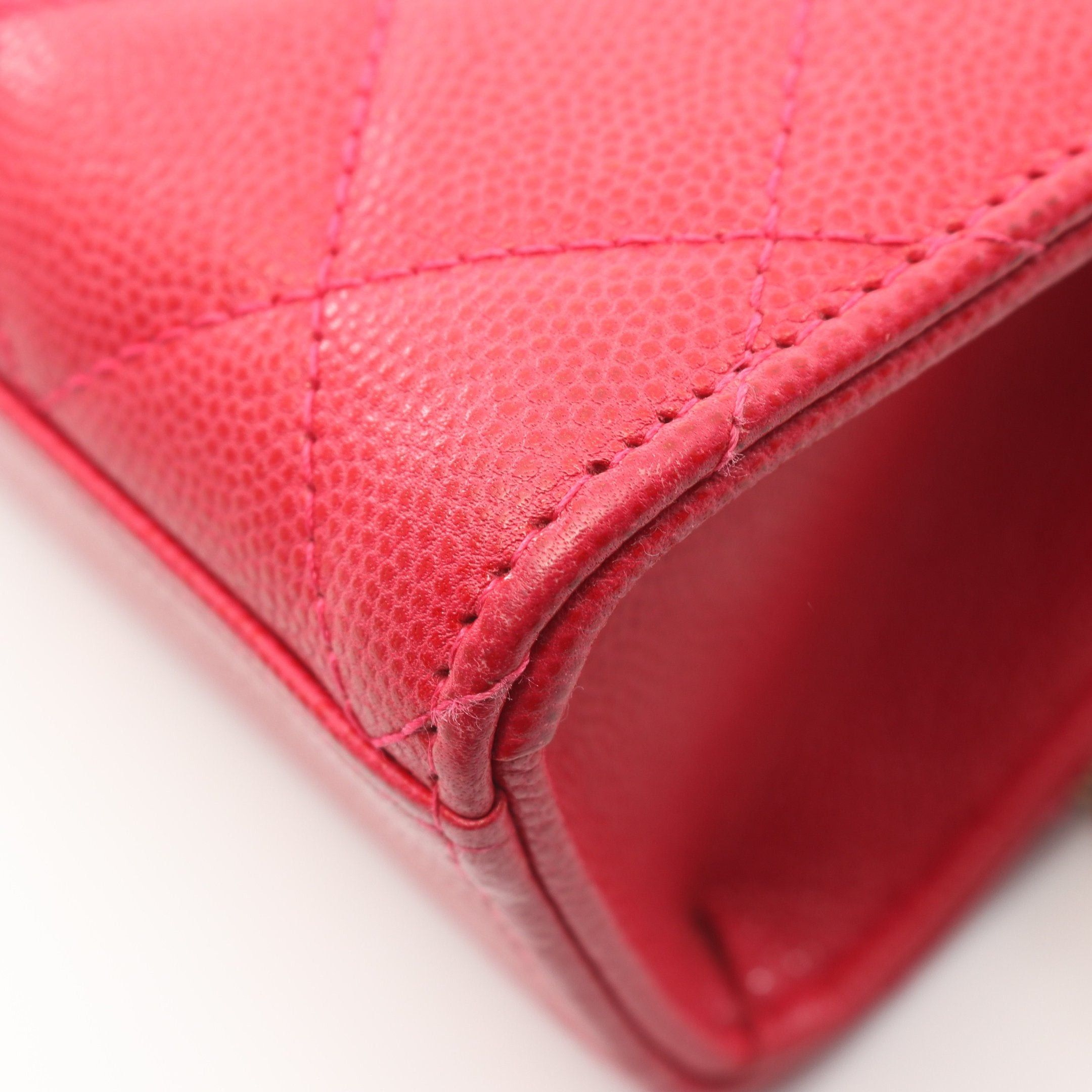 Chanel Chanel Matelasse Phone Pouch Chain Shoulder Bag Caviar Skin Pink Red Gold Hardware Size ONE SIZE - 7 Thumbnail