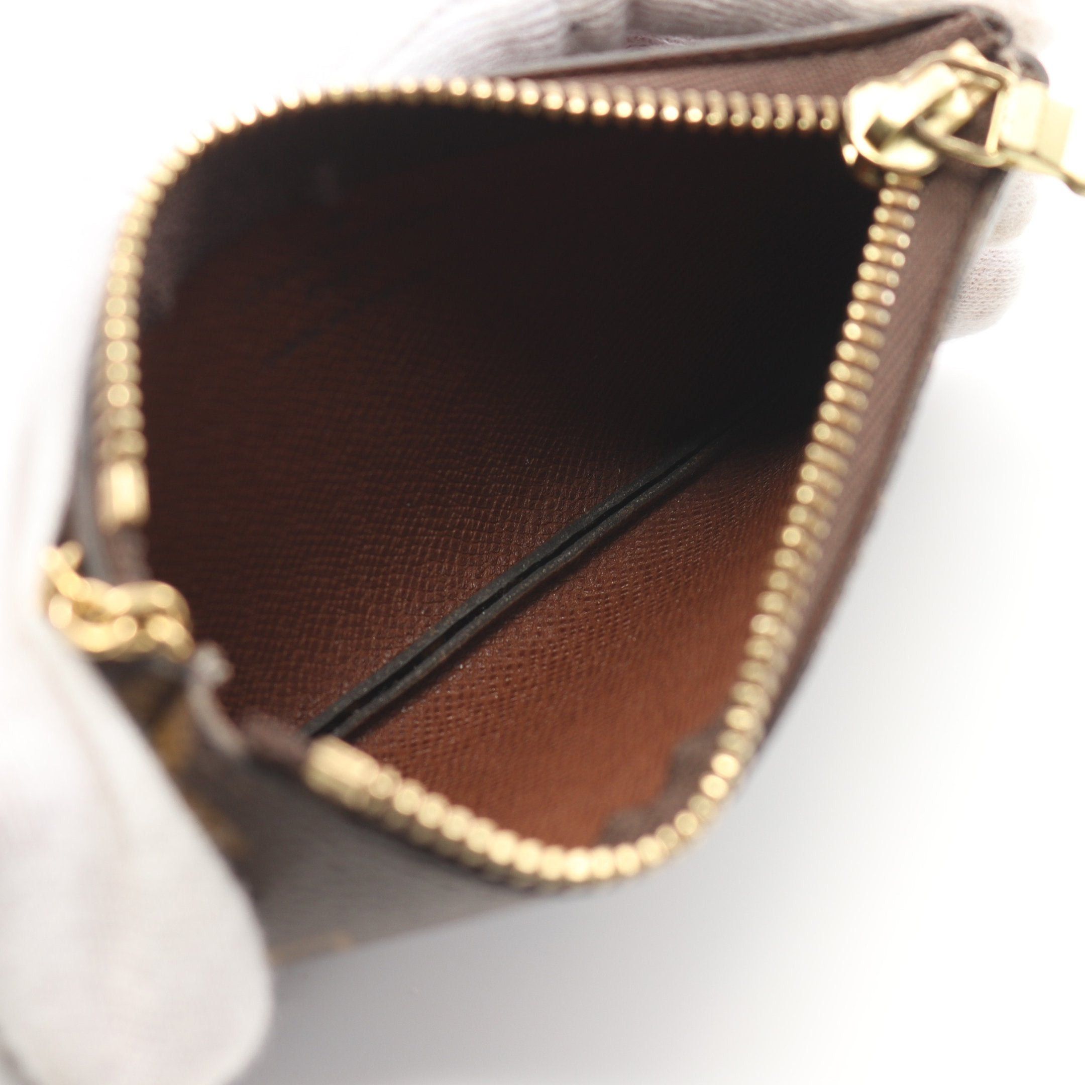Louis Vuitton Louis Vuitton Pochette Cle Monogram Coin Purse Brown With Key Ring Size ONE SIZE - 3 Thumbnail