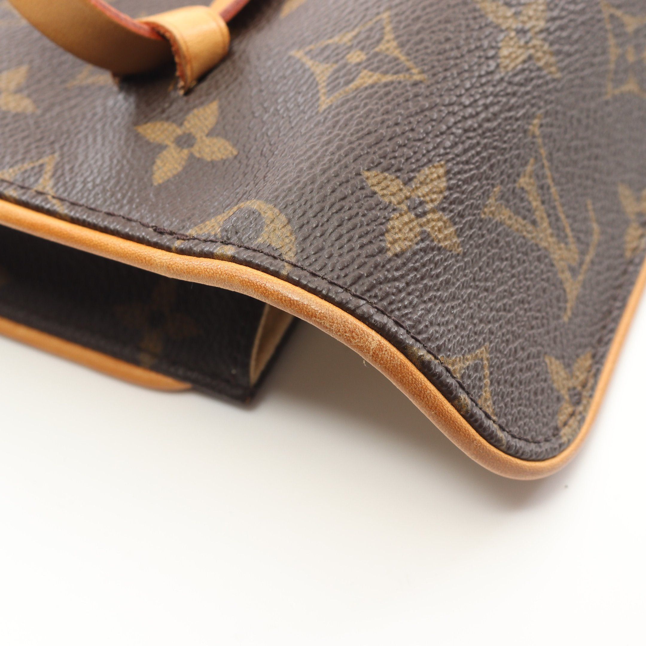 Louis Vuitton Louis Vuitton Pochette Florentine Monogram Body Bag Waist Leather Brown Size ONE SIZE - 9 Thumbnail