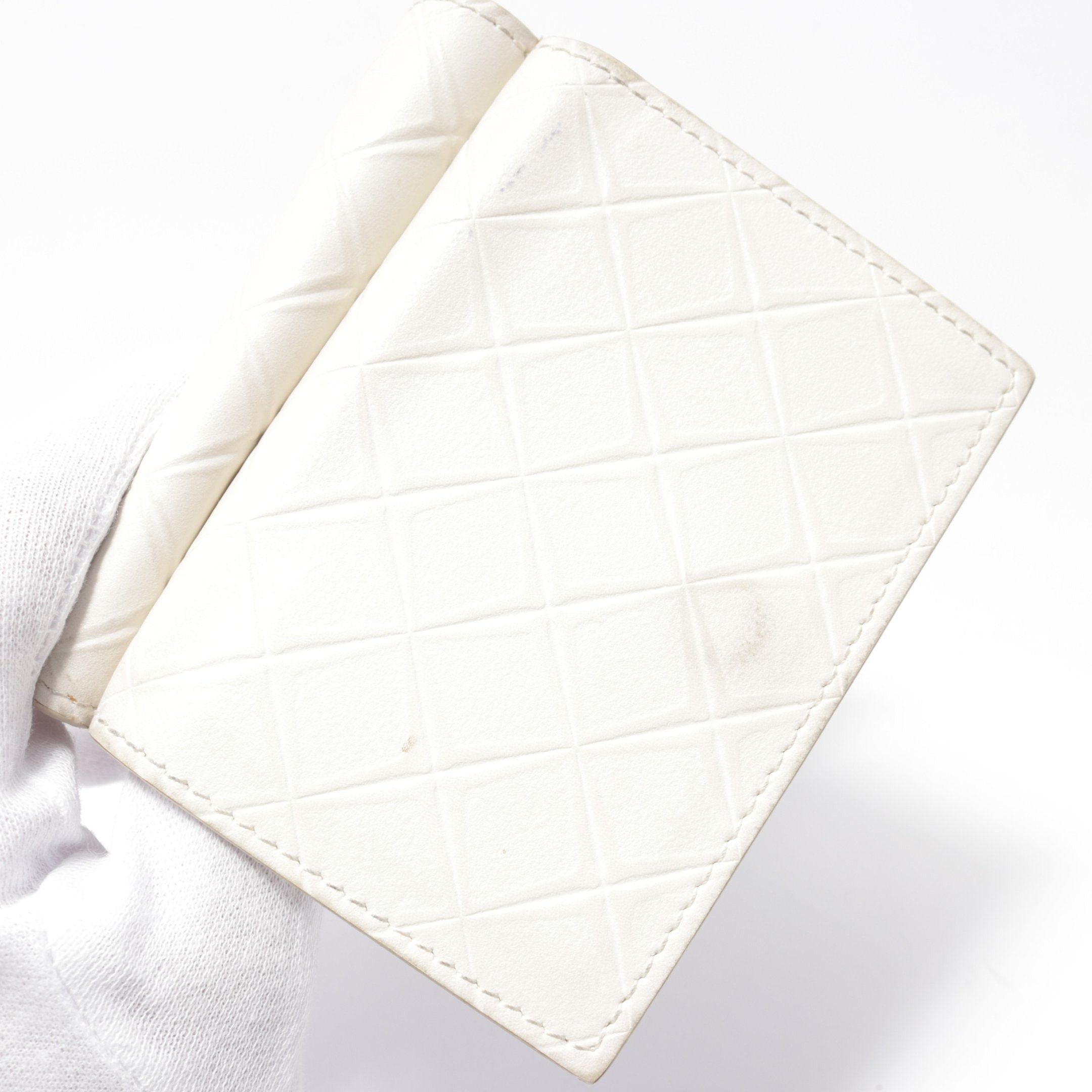 Bottega Veneta Bottega Veneta Intrecciato Trifold Wallet Leather White Size ONE SIZE - 7 Thumbnail