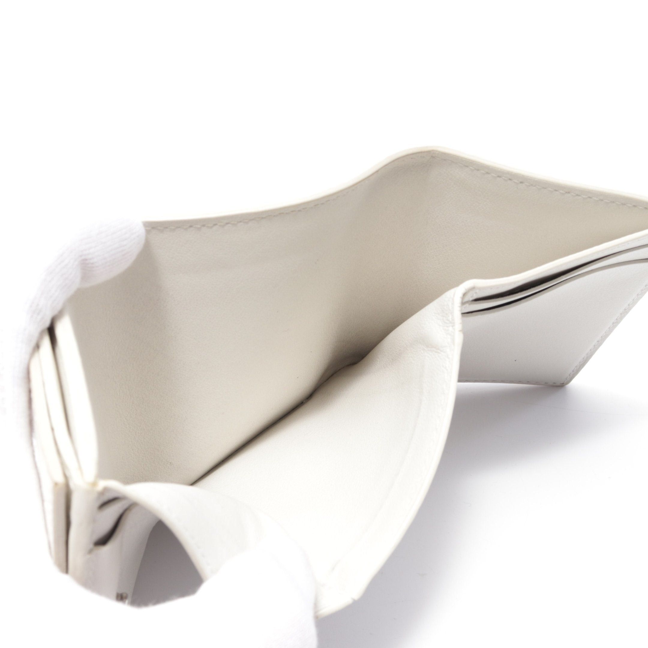 Bottega Veneta Bottega Veneta Intrecciato Trifold Wallet Leather White Size ONE SIZE - 4 Thumbnail