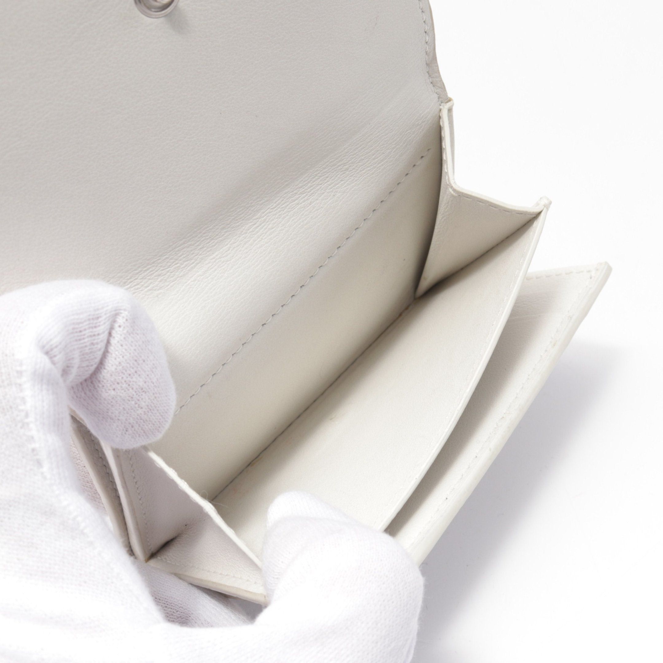 Bottega Veneta Bottega Veneta Intrecciato Trifold Wallet Leather White Size ONE SIZE - 5 Thumbnail