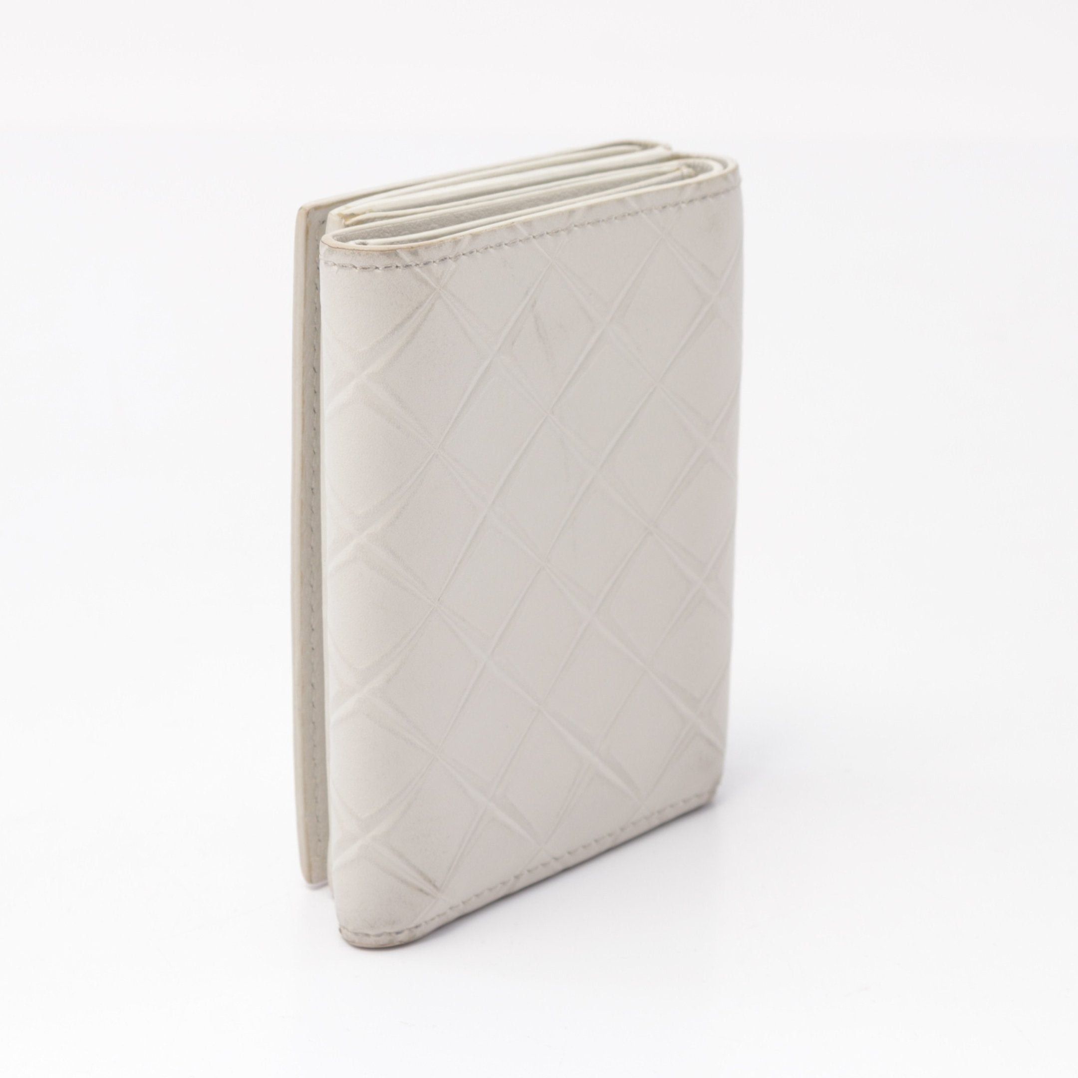 Bottega Veneta Bottega Veneta Intrecciato Trifold Wallet Leather White Size ONE SIZE - 2 Thumbnail