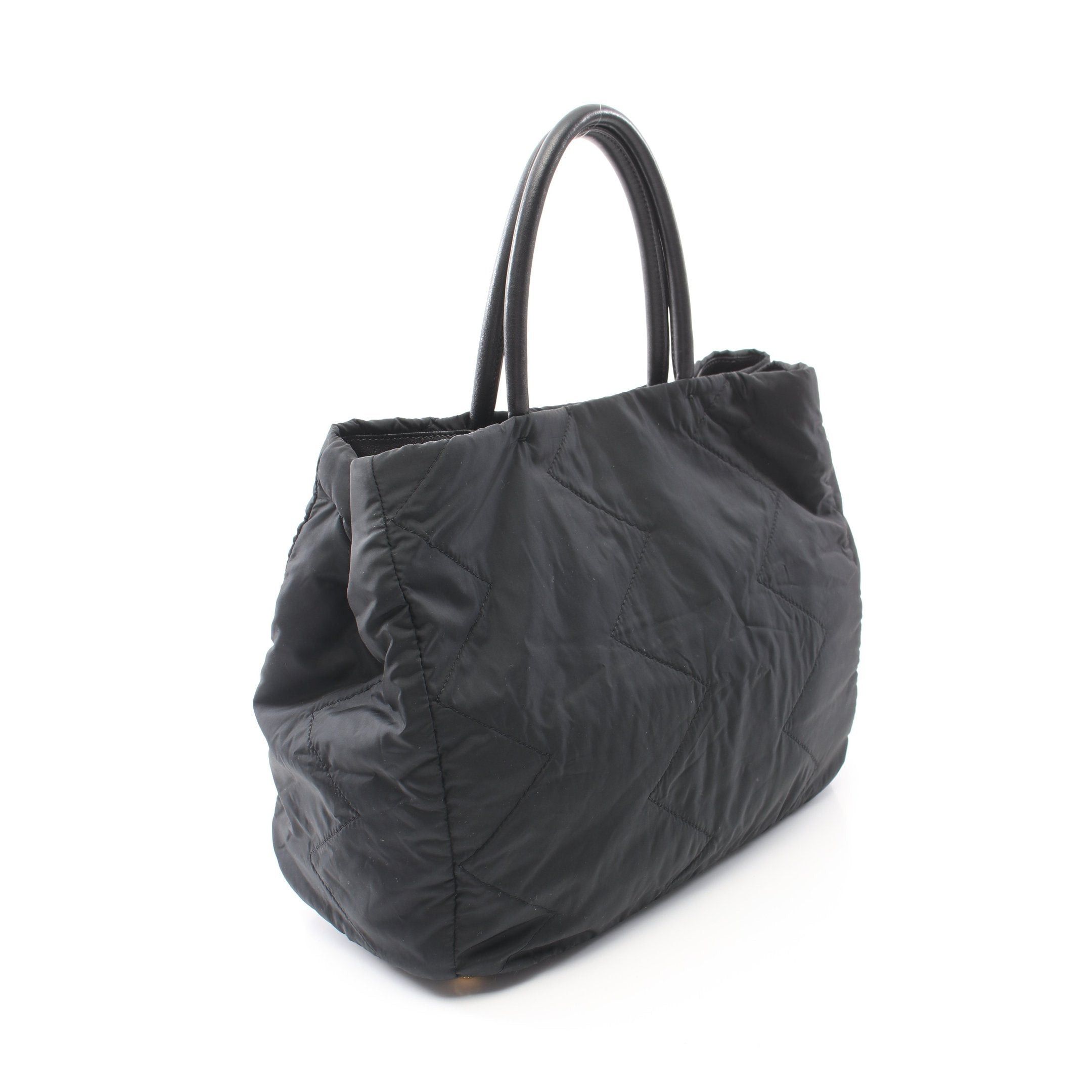Prada Prada Tessuto Impuntu Handbag Nylon Leather Black Size ONE SIZE - 2 Thumbnail