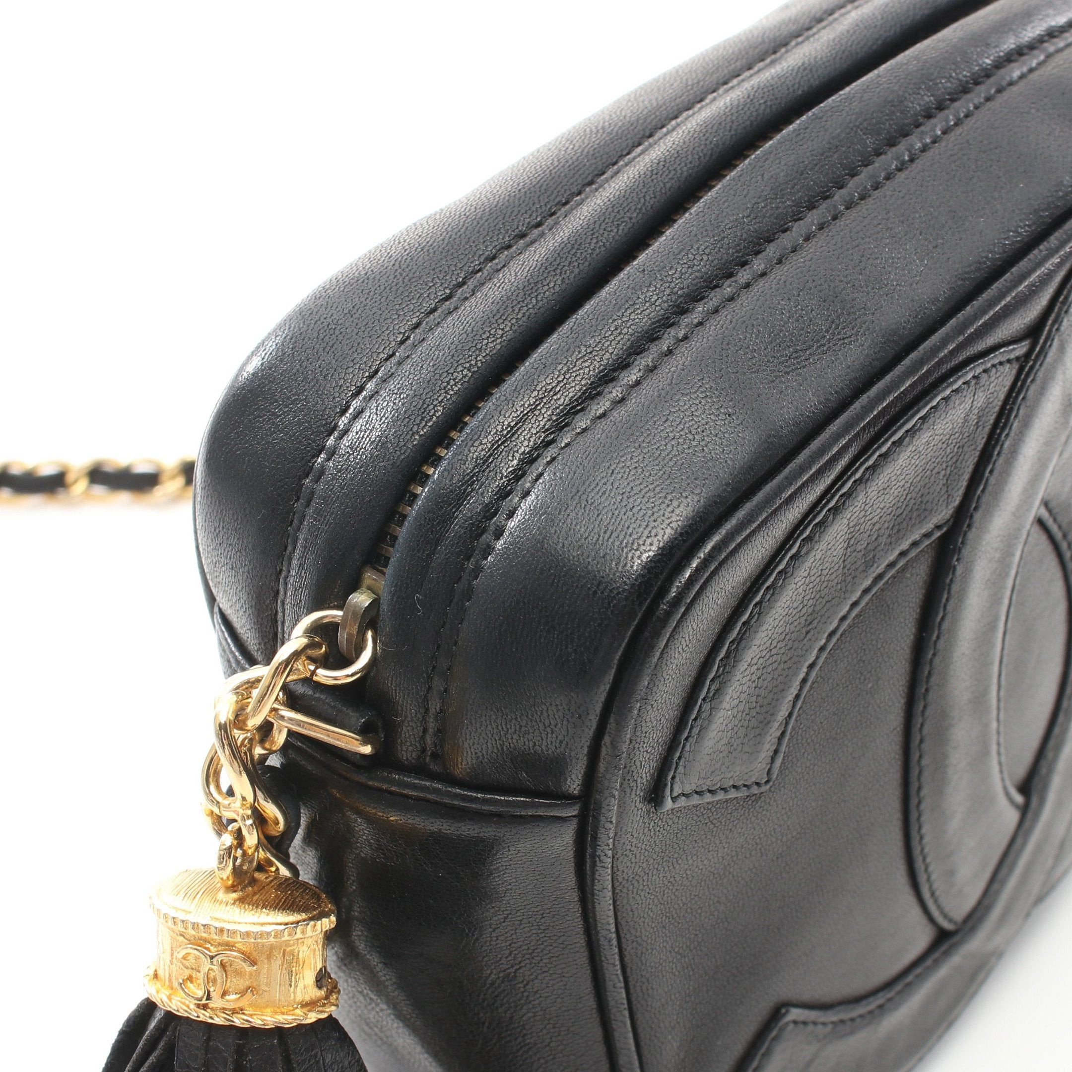 Chanel Chanel Matelasse Big Coco Mark Chain Shoulder Bag Lambskin Black Gold Hardware Fringe Size ONE SIZE - 9 Thumbnail
