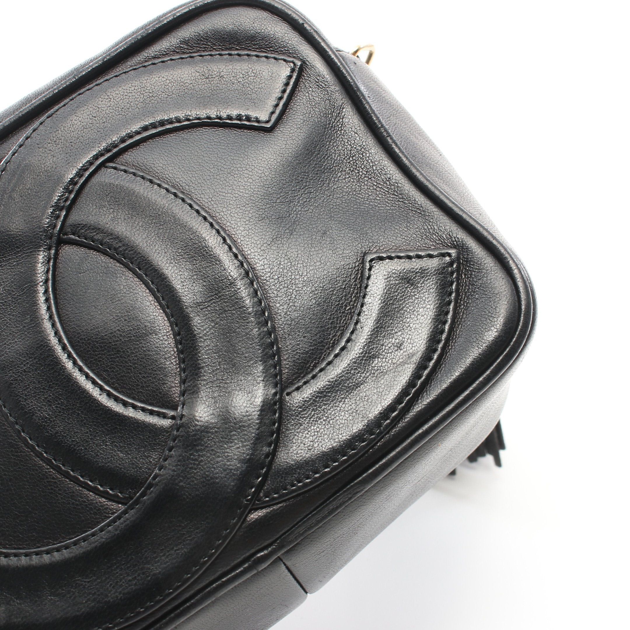 Chanel Chanel Matelasse Big Coco Mark Chain Shoulder Bag Lambskin Black Gold Hardware Fringe Size ONE SIZE - 10 Thumbnail
