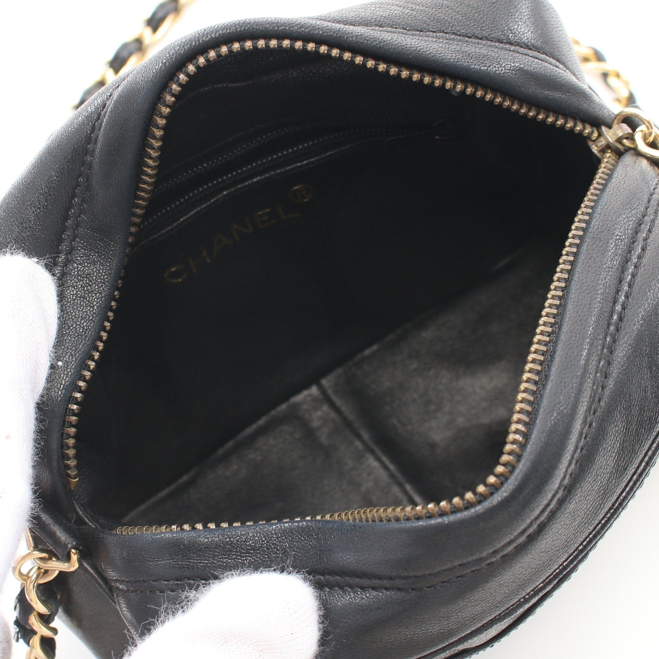 Chanel Chanel Matelasse Big Coco Mark Chain Shoulder Bag Lambskin Black Gold Hardware Fringe Size ONE SIZE - 3 Thumbnail