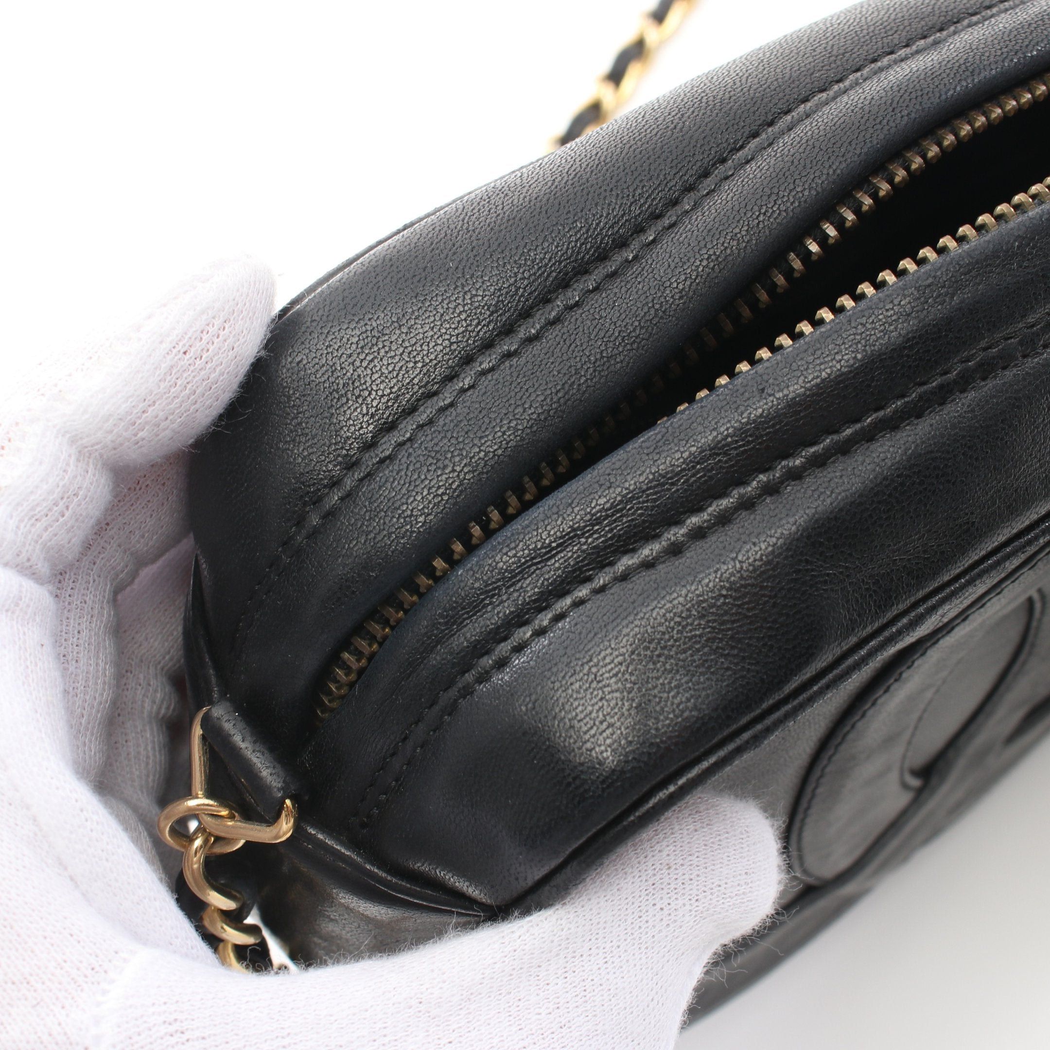 Chanel Chanel Matelasse Big Coco Mark Chain Shoulder Bag Lambskin Black Gold Hardware Fringe Size ONE SIZE - 8 Thumbnail