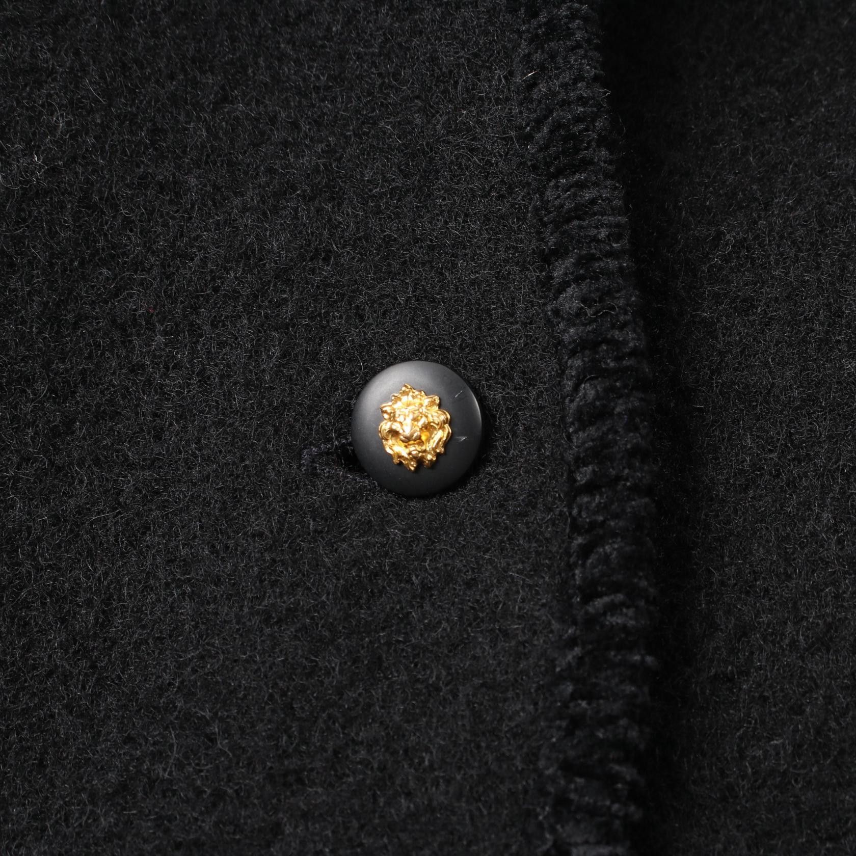 Chanel Chanel Creations Lion Button Cape Coat Poncho Fabric Black Size ONE SIZE - 5 Thumbnail