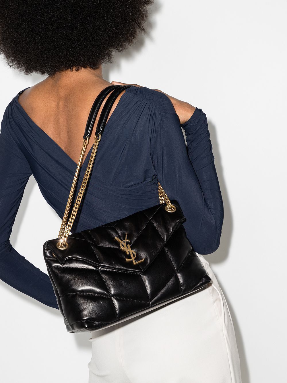 Saint Laurent Paris SMALL LOULOU PUFFER BAG IN NAPPA LEATHER Size ONE SIZE - 2 Thumbnail