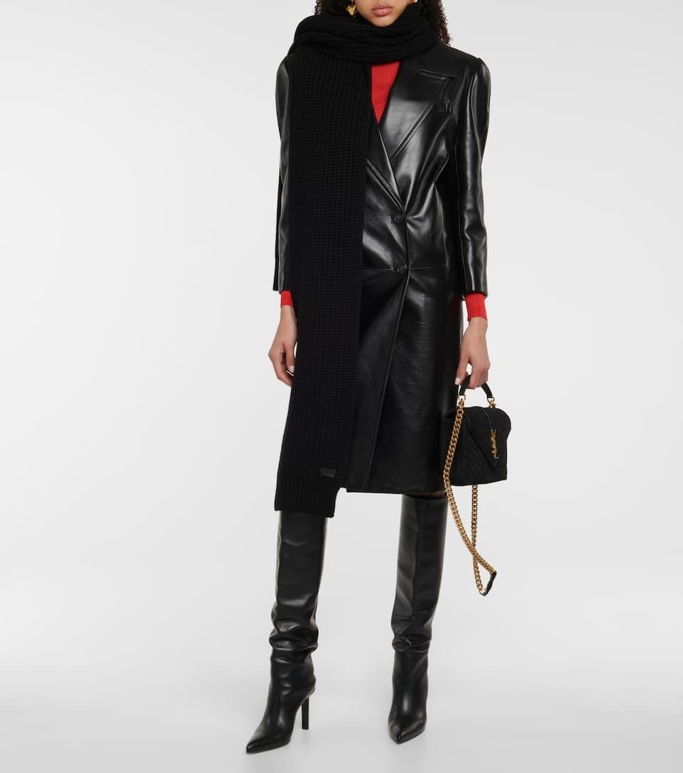 Saint Laurent Paris $10.5K VALUE Long double-breasted coat in lambskin Size M / US 6-8 / IT 42-44 - 2 Thumbnail