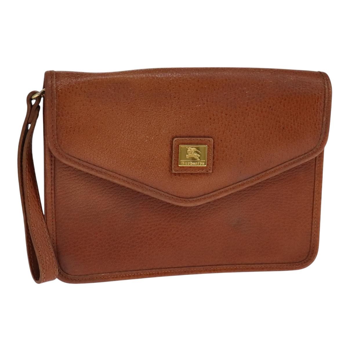 Burberry Brown Leather Clutch Bag (Pre-Owned) Size ONE SIZE - 11 Thumbnail