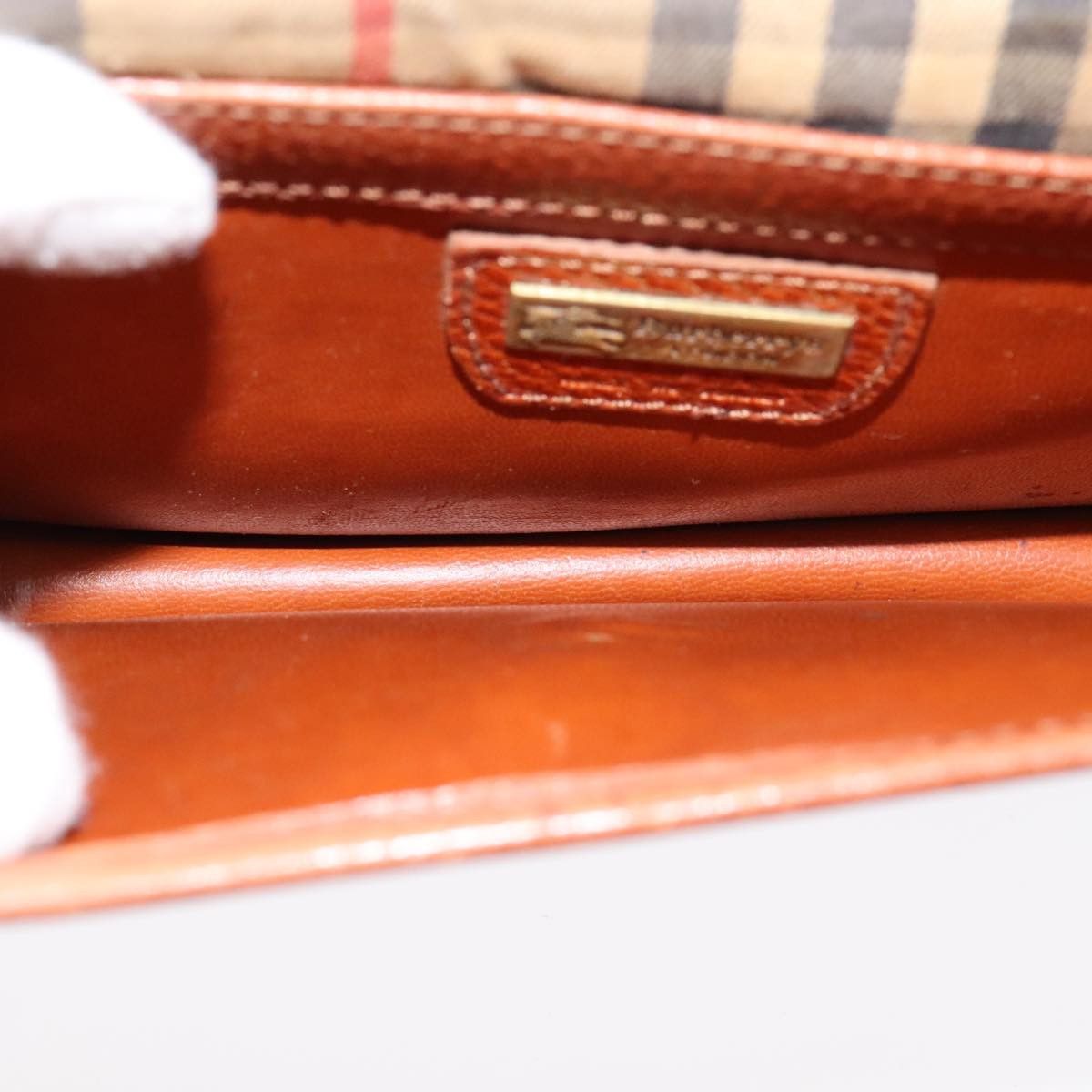 Burberry Brown Leather Clutch Bag (Pre-Owned) Size ONE SIZE - 9 Thumbnail