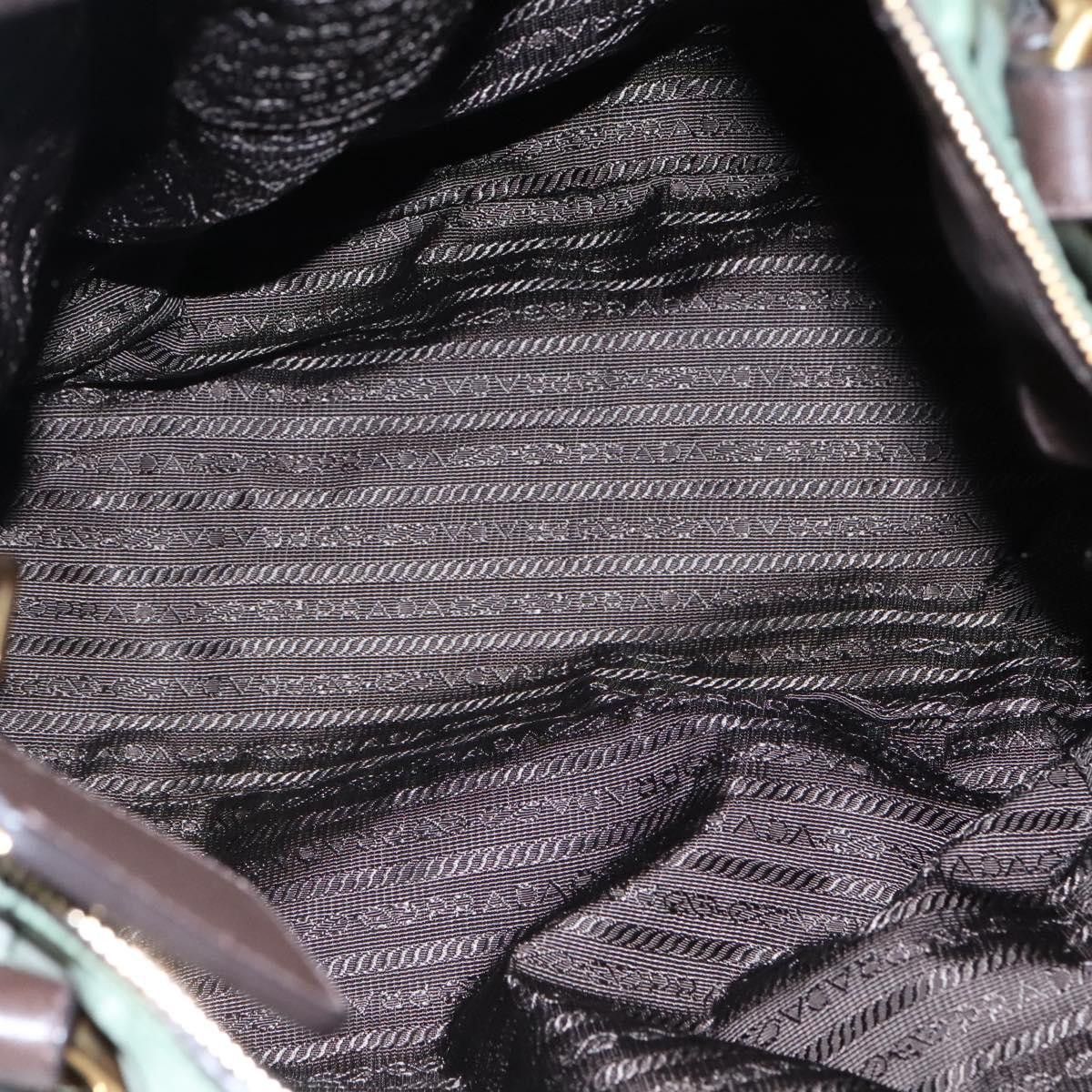Prada Logo Jacquard Khaki Synthetic Handbag (Pre-Owned) Size ONE SIZE - 13 Thumbnail
