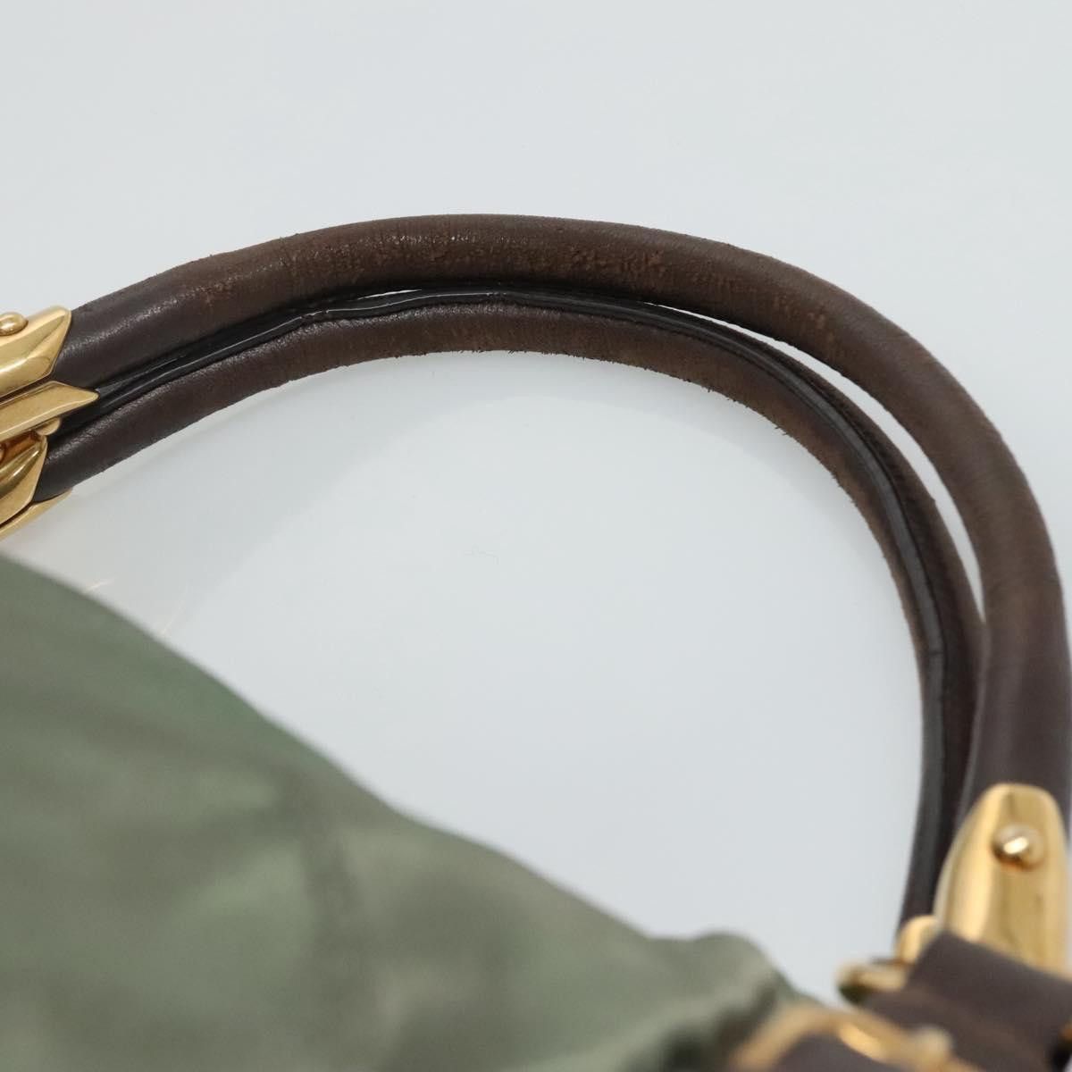 Prada Logo Jacquard Khaki Synthetic Handbag (Pre-Owned) Size ONE SIZE - 6 Thumbnail